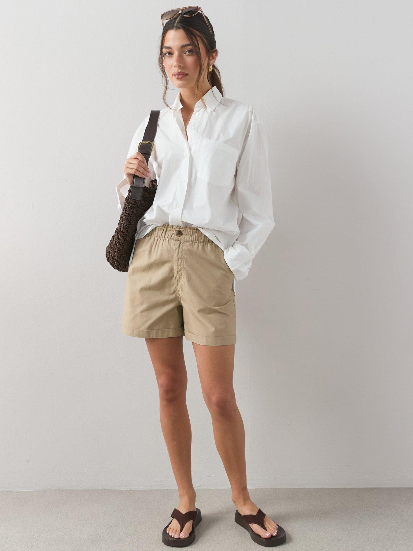 Image 4 of 7 of The Very Collection 2 Pack Poplin Shorts - Neutral/Khaki