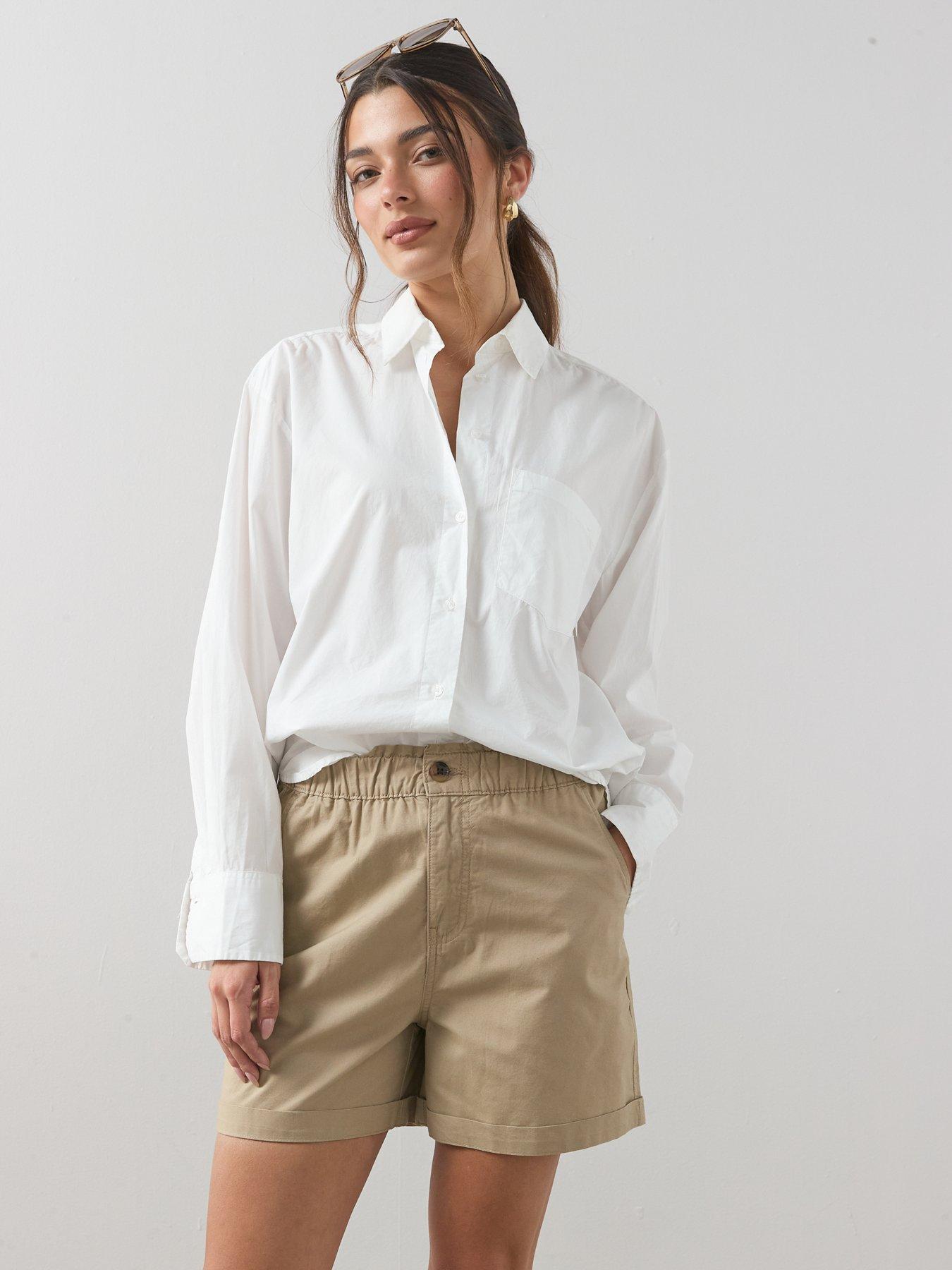 Image 6 of 7 of The Very Collection 2 Pack Poplin Shorts - Neutral/Khaki