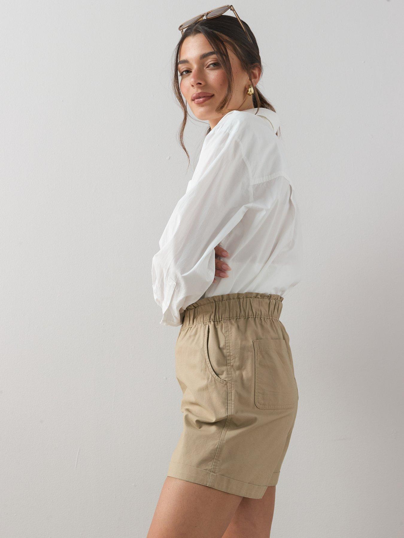 Image 7 of 7 of The Very Collection 2 Pack Poplin Shorts - Neutral/Khaki