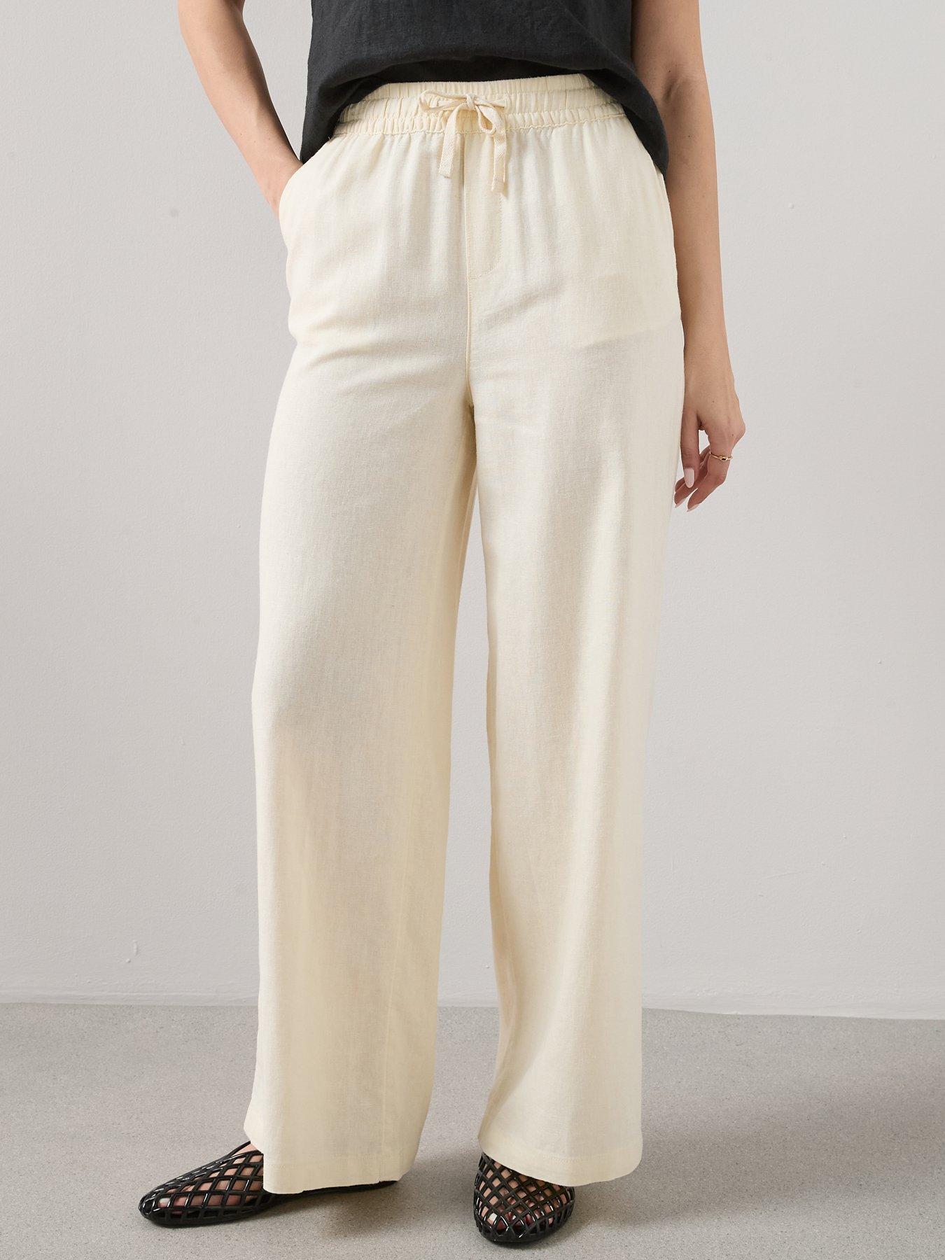 Image 4 of 6 of The Very Collection Linen Blend Wide Leg Trouser - Yellow