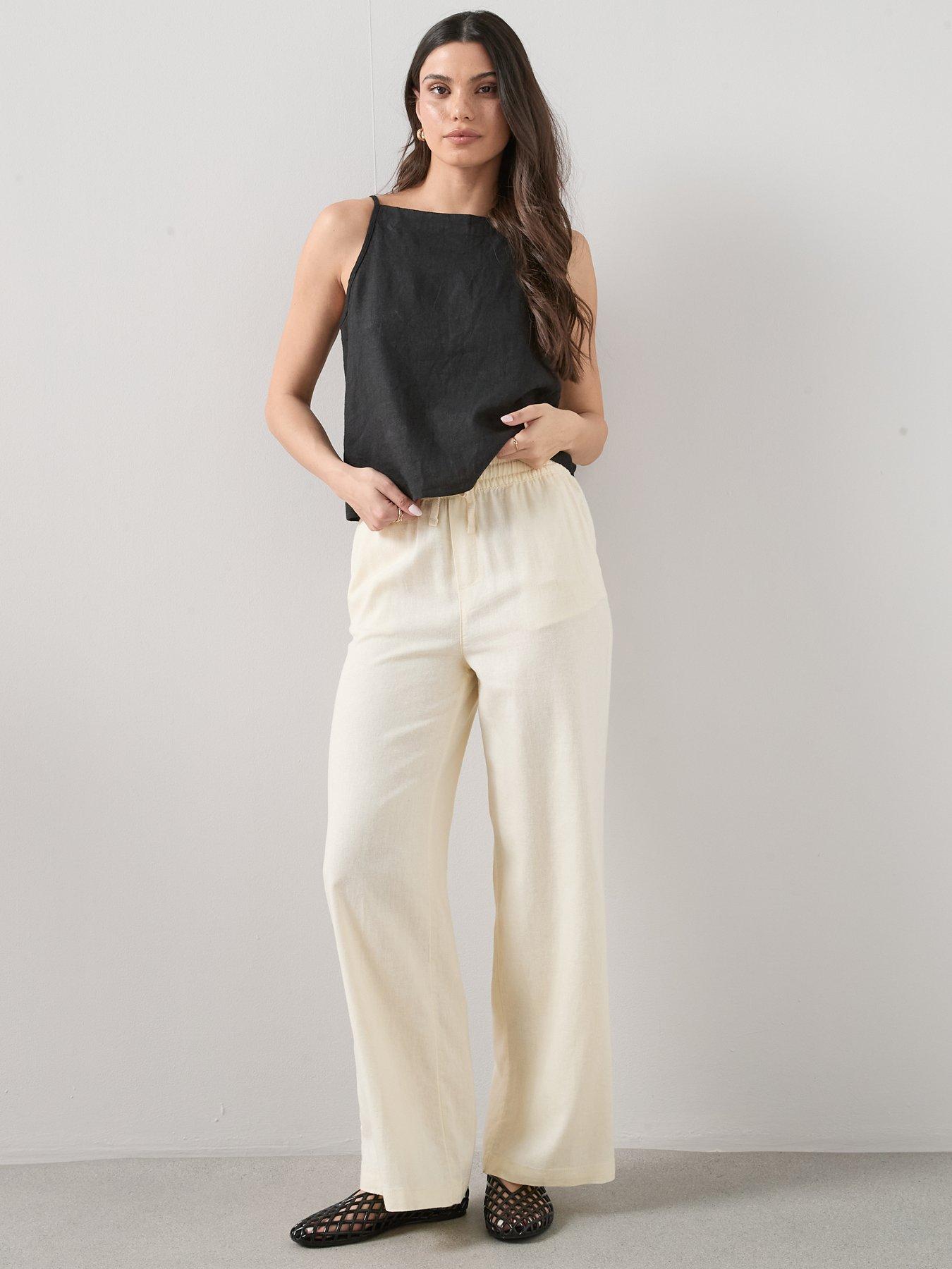 Image 6 of 6 of The Very Collection Linen Blend Wide Leg Trouser - Yellow