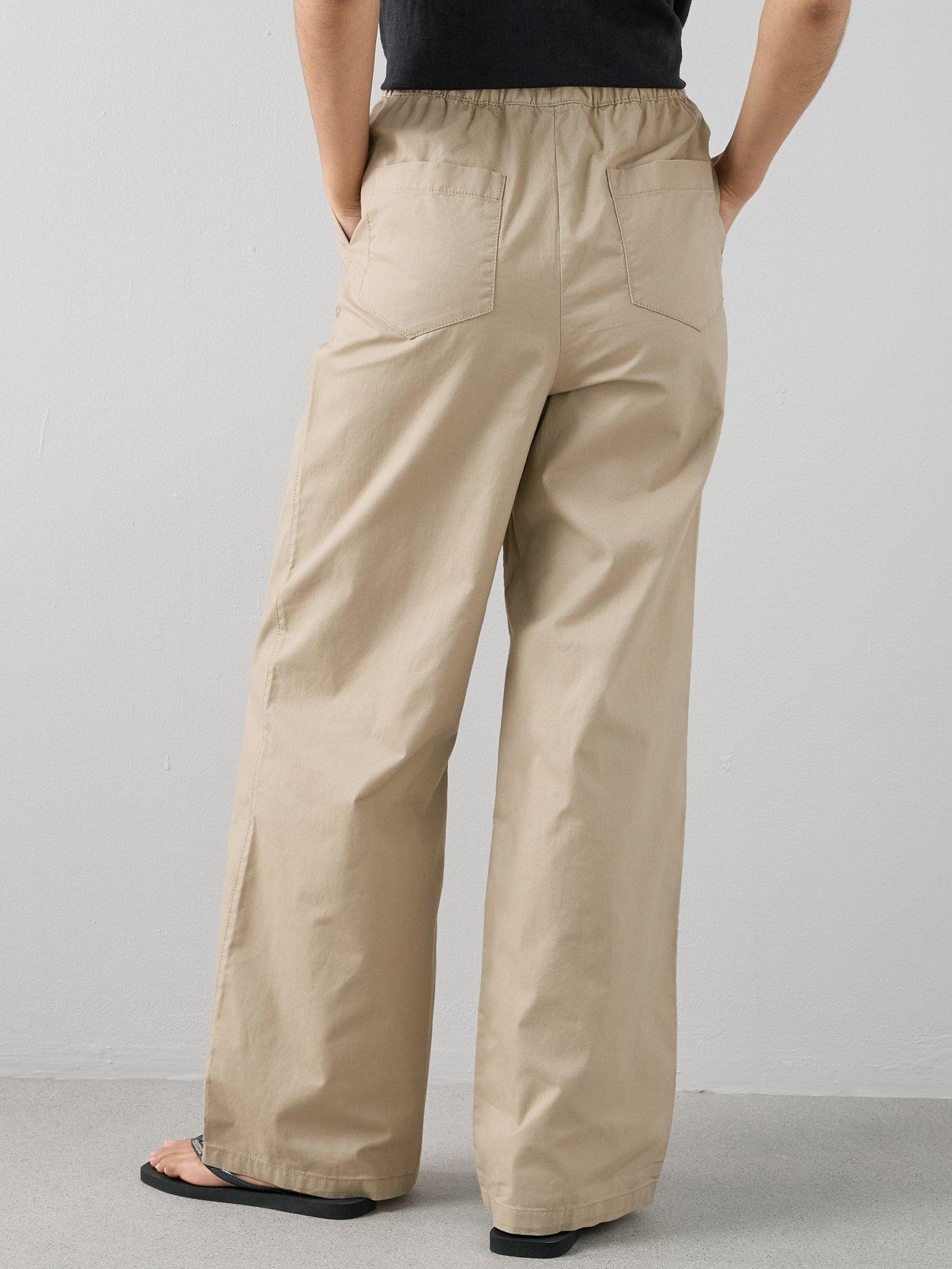 Image 2 of 7 of The Very Collection Cotton Wide Leg Trouser - Beige