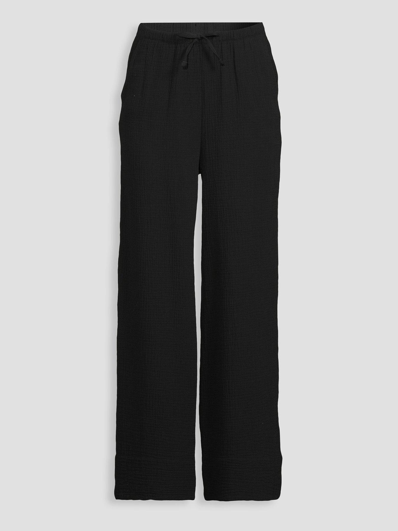 Image 7 of 7 of The Very Collection Textured Wide Leg Trouser - Black