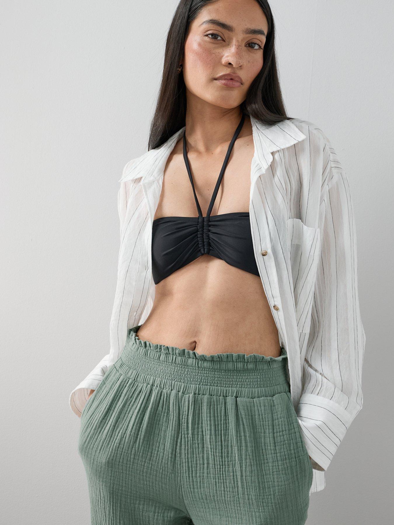 Image 6 of 7 of The Very Collection Textured Straight Leg Trouser&nbsp;- Khaki