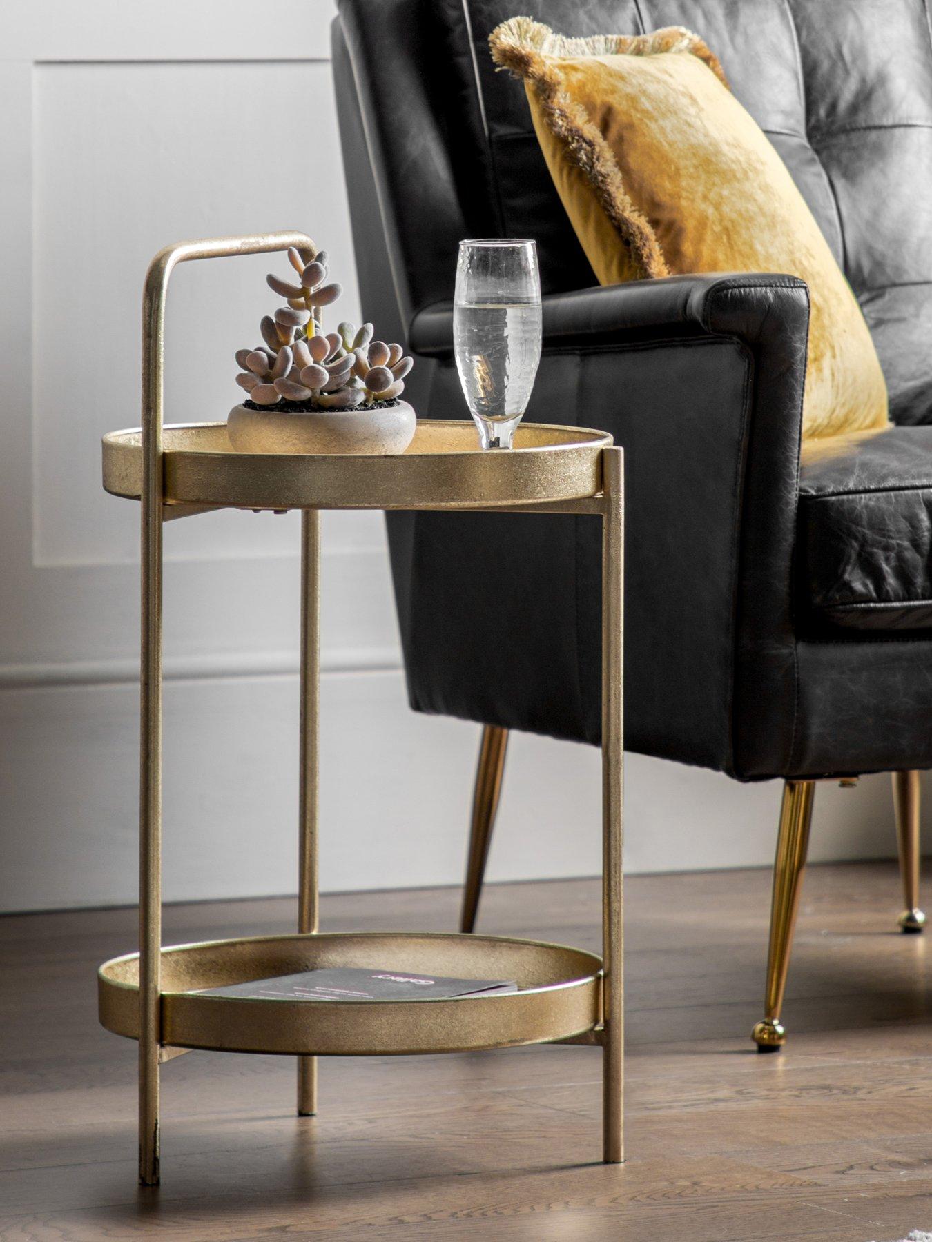 Image 1 of 5 of Gallery Direct Sennen Round Side Table Gold
