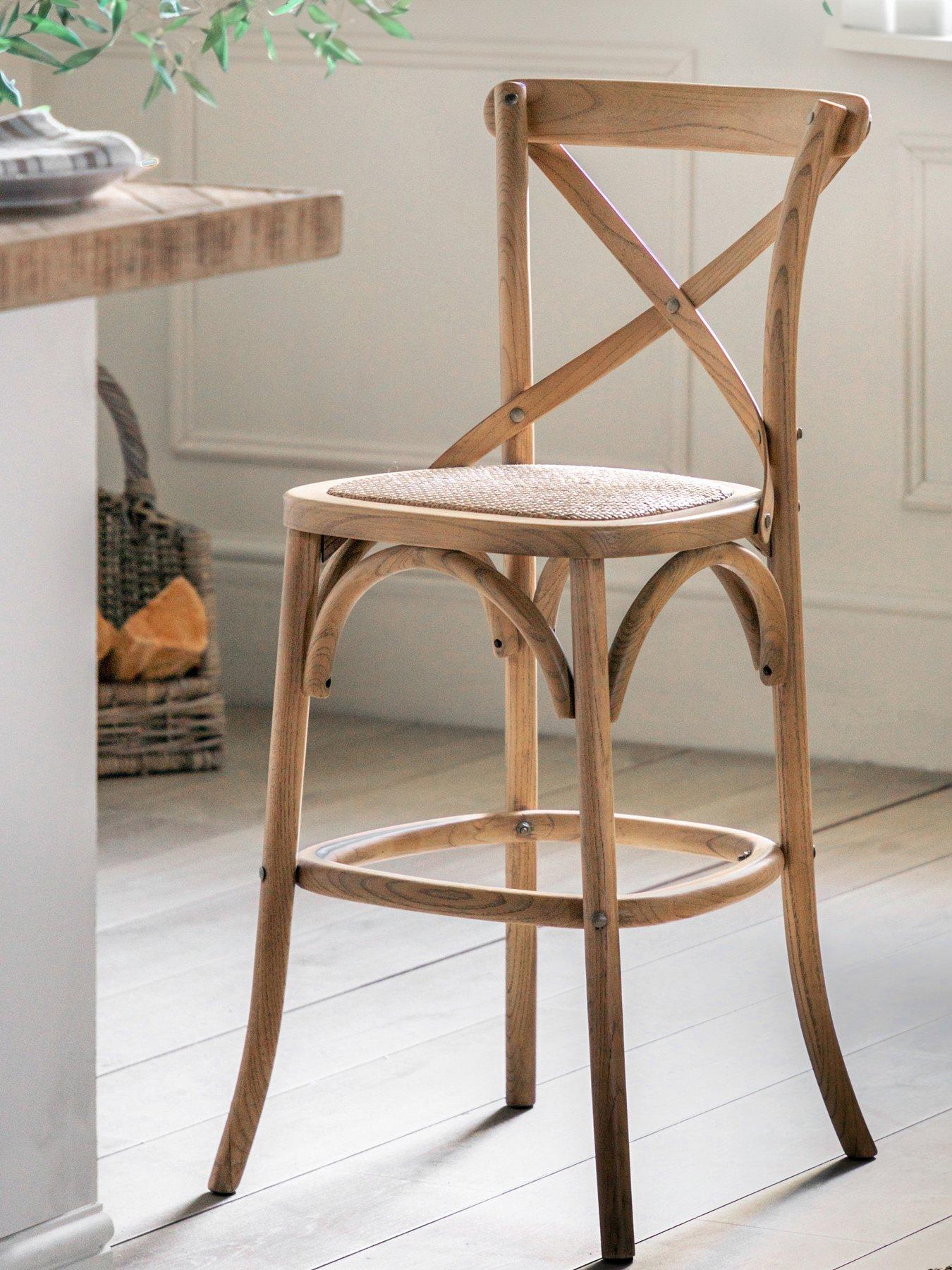 Image 1 of 6 of Gallery Direct Set Of 2 Cafe Stool Oak & Rattan
