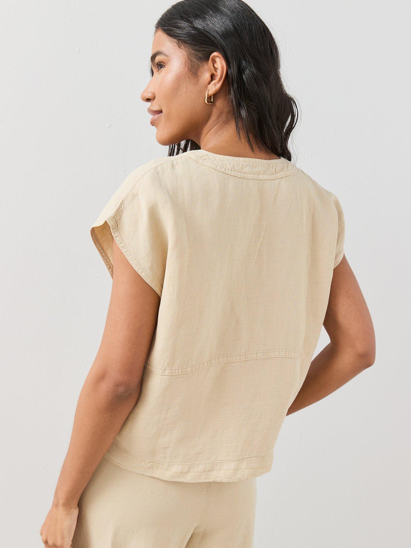 Image 2 of 7 of The Very Collection Lyocell Linen Tunic Co-Ord - Beige