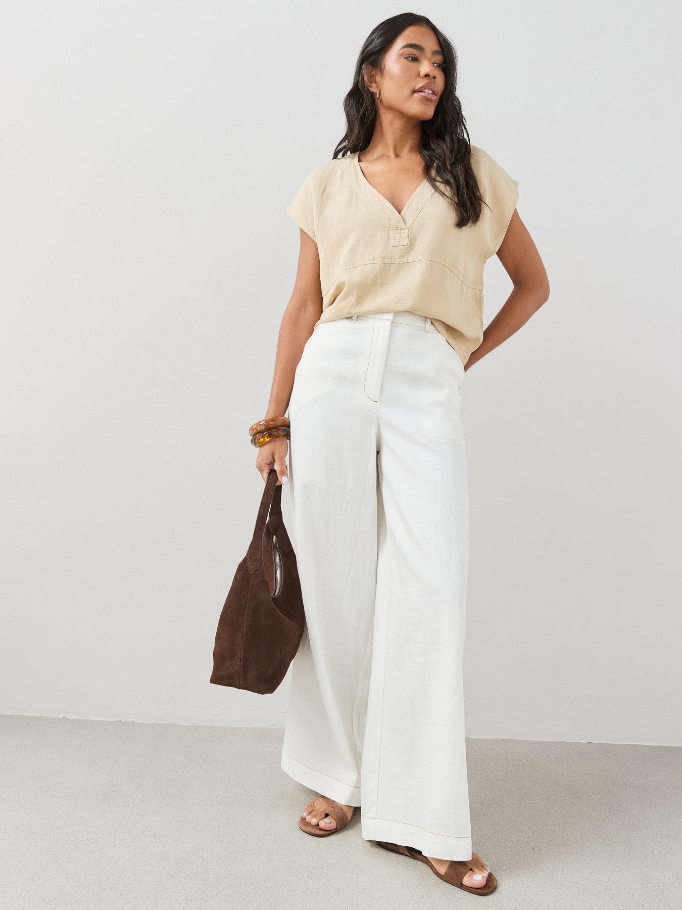 Image 5 of 7 of The Very Collection Lyocell Linen Tunic Co-Ord - Beige
