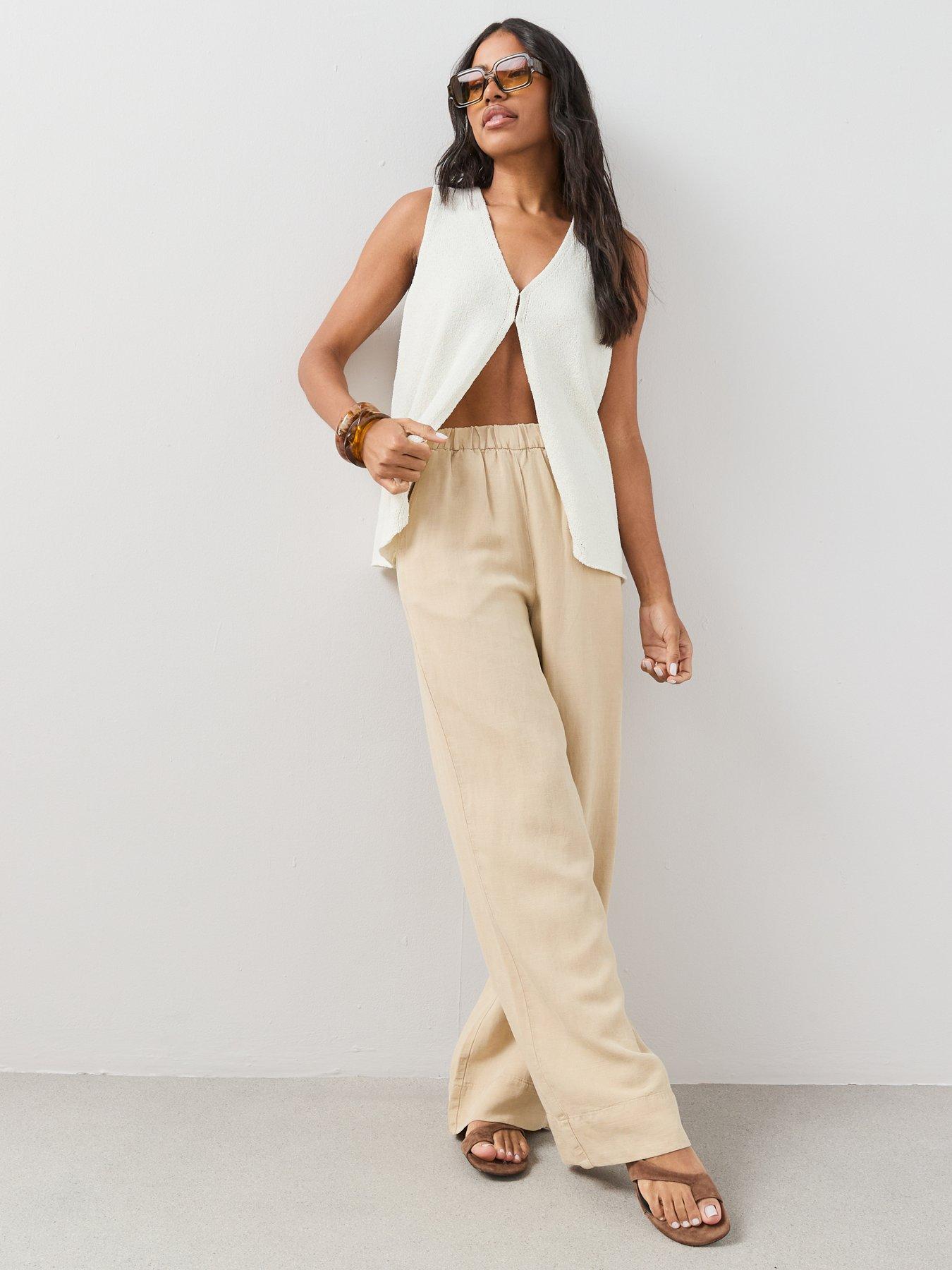 Image 3 of 6 of The Very Collection Lyocell Linen Wide Leg Trouser Co-ord