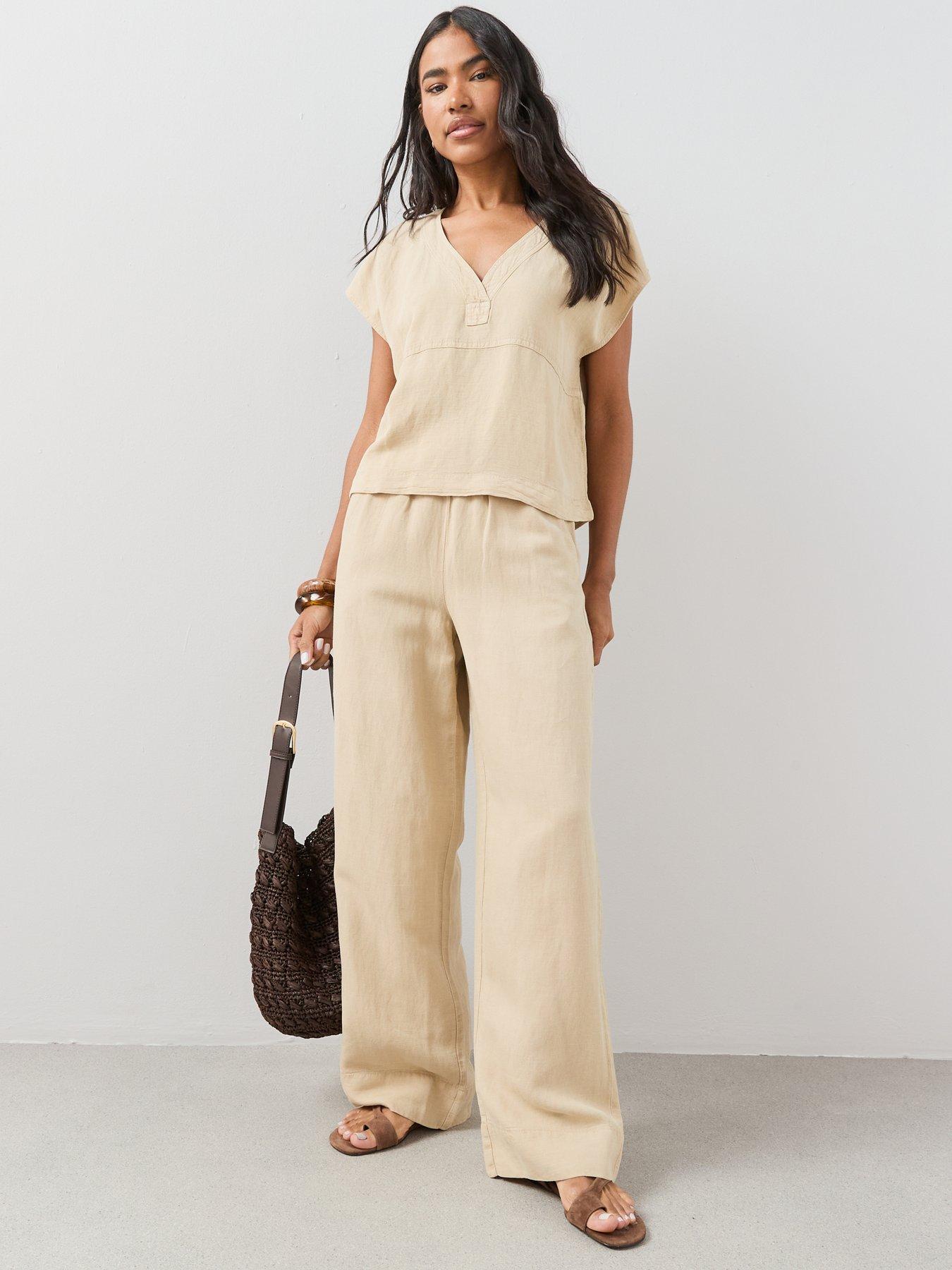 Image 4 of 6 of The Very Collection Lyocell Linen Wide Leg Trouser Co-ord