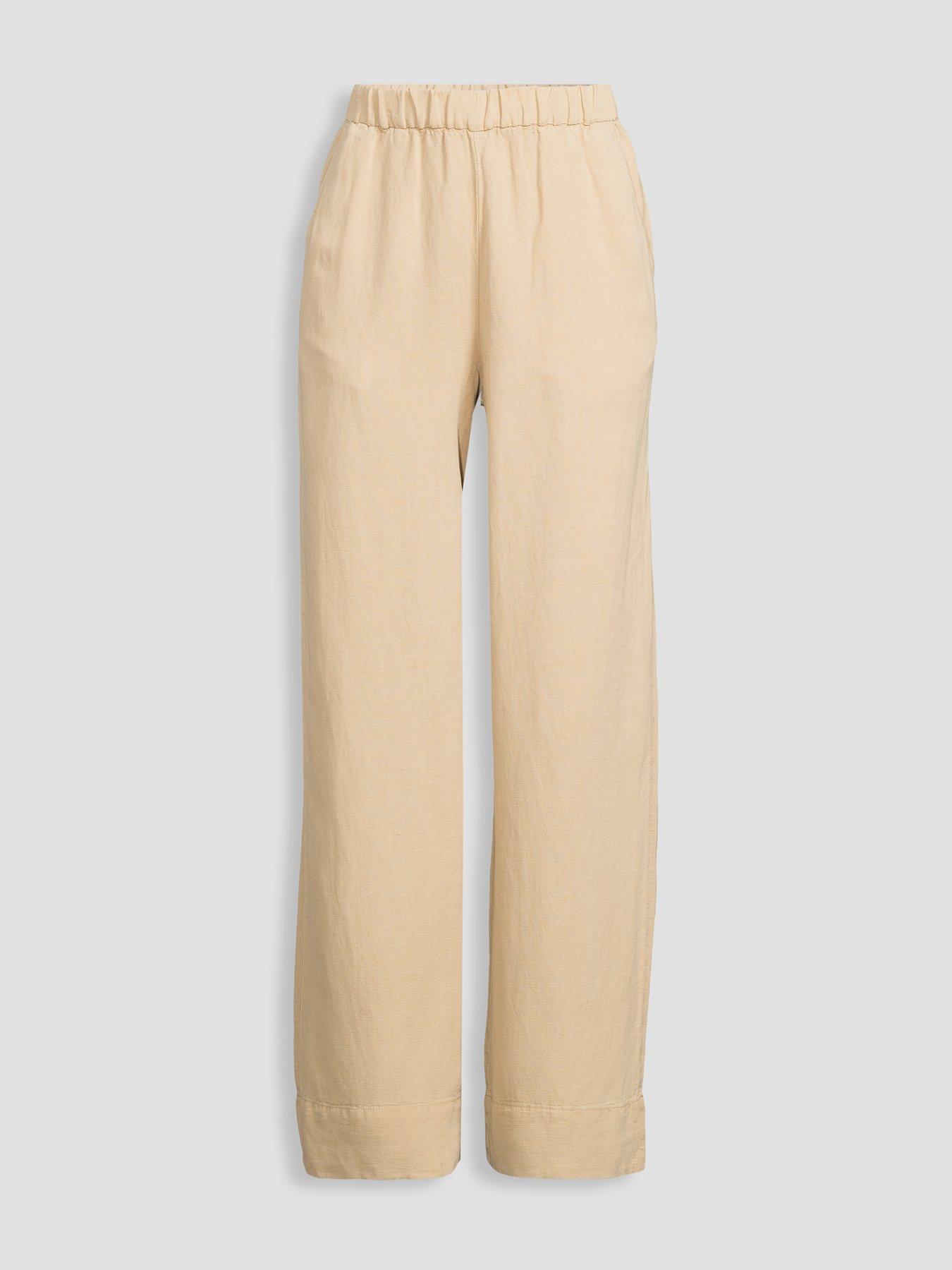 Image 7 of 7 of The Very Collection Lyocell Linen Wide Leg Trouser Co-Ord - Beige