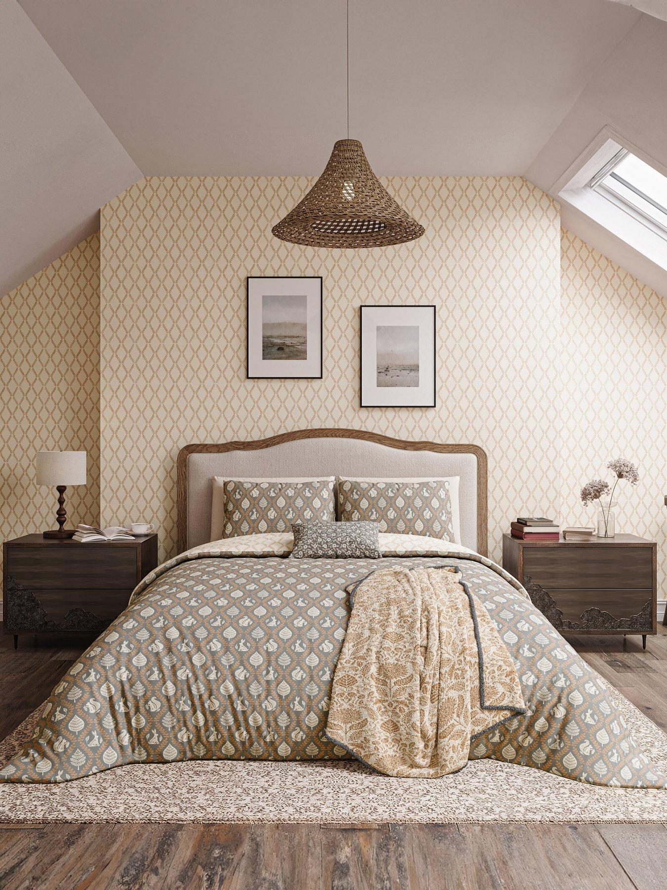 Helena Springfield Woodland Trellis Duvet Cover Set Graphite/Copper