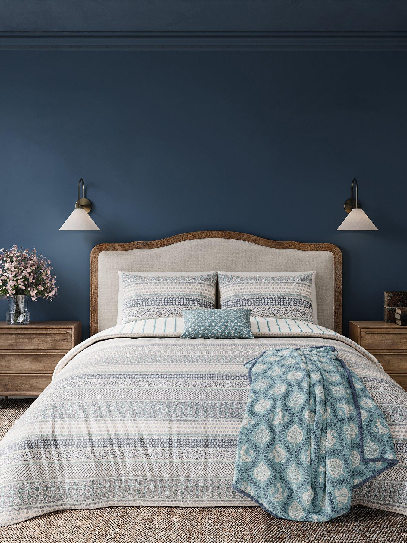 Helena Springfield Folk Stripe Duvet Cover Set Blue / Teal