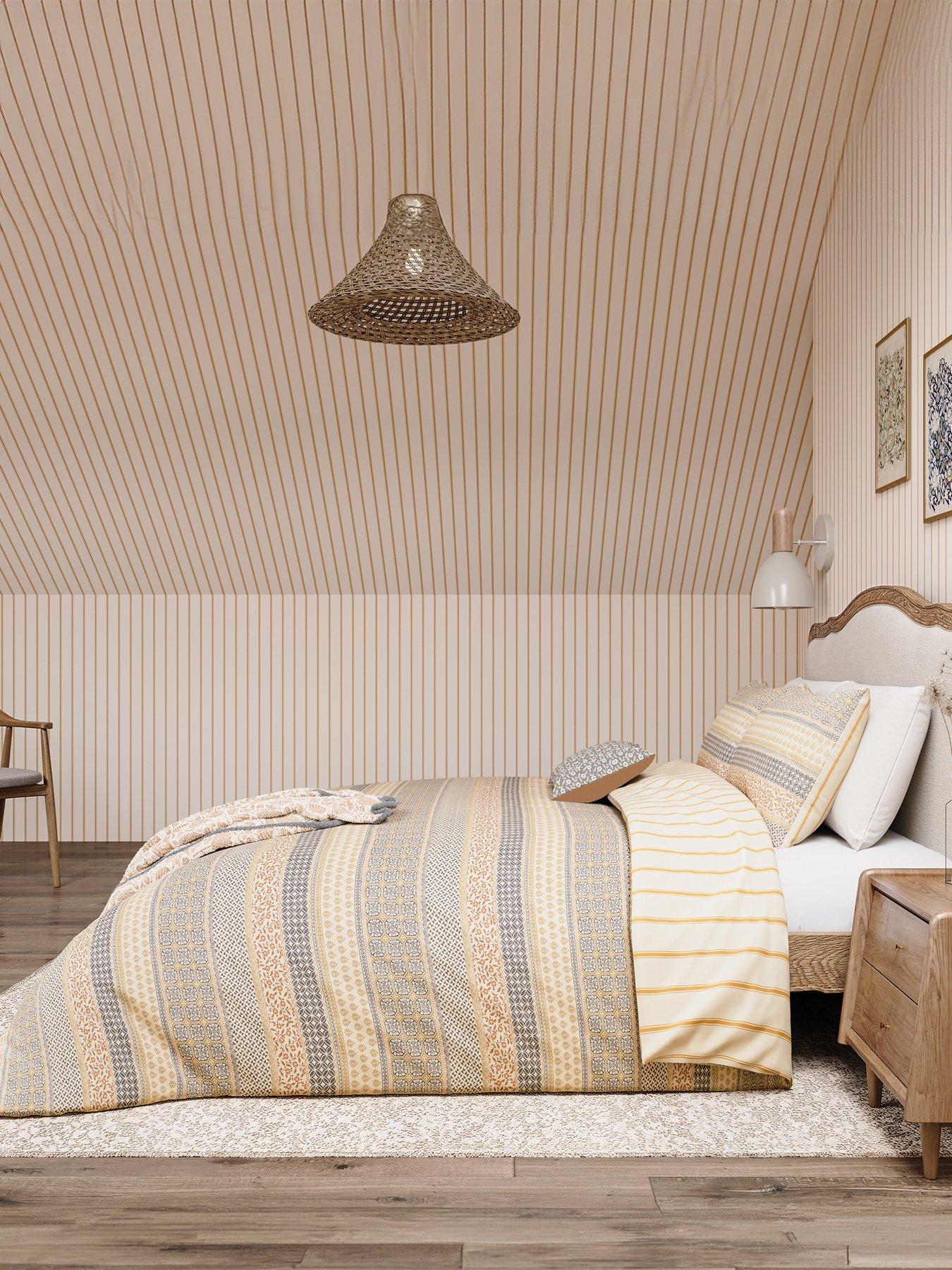 Helena Springfield Folk Stripe Duvet Cover Set Graphite/Copper