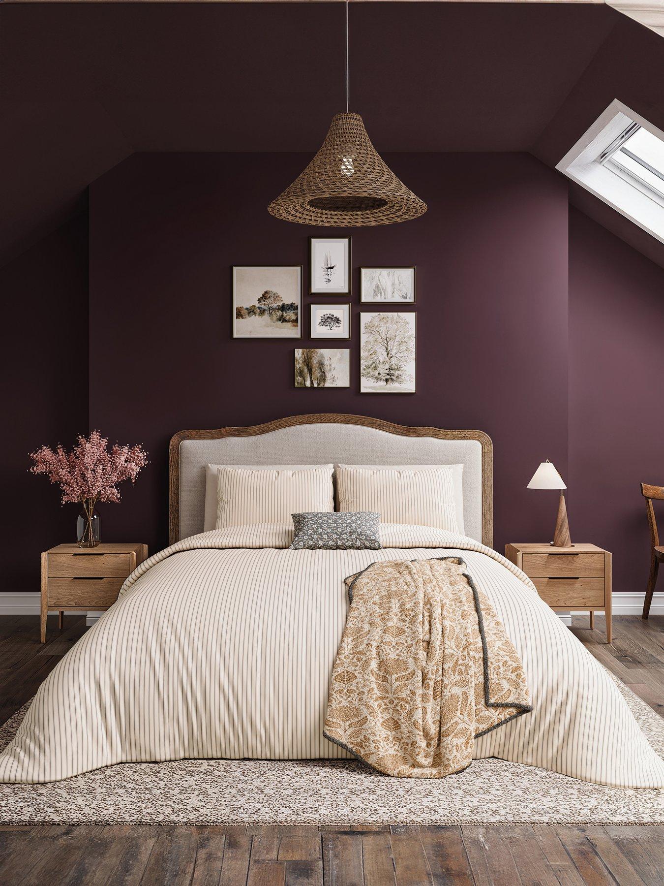 Helena Springfield Ticking Stripe Duvet Cover Set Graphite/Copper