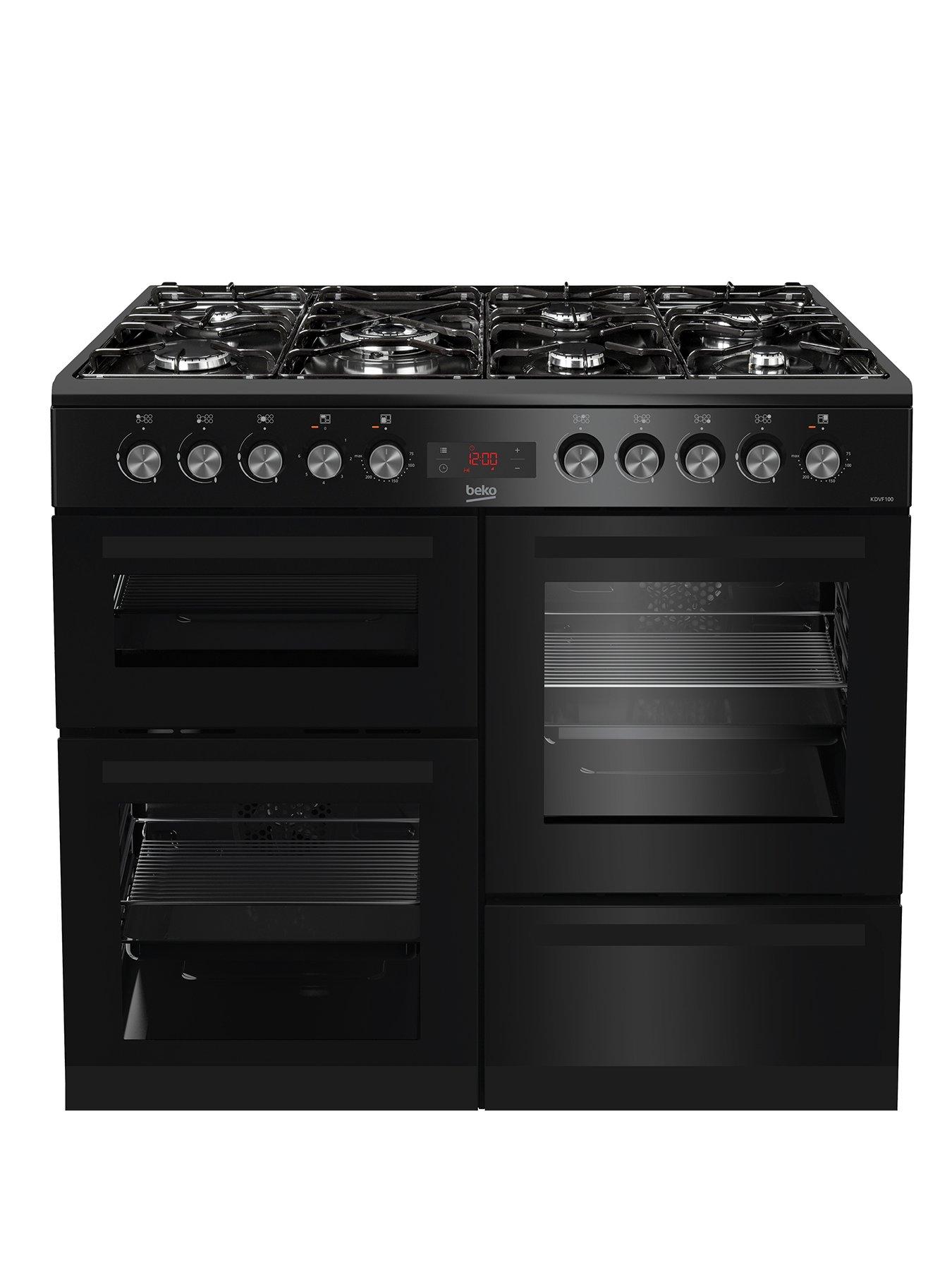 Beko KDVF100K 100cm wide with 7 burners Range Cooker Black