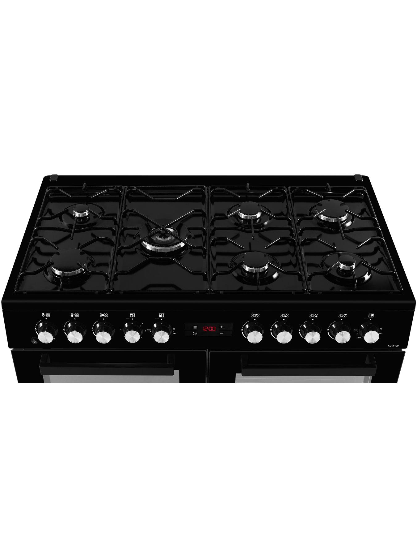 Image 3 of 6 of Beko KDVF100K 100cm wide with 7 burners Range Cooker Black