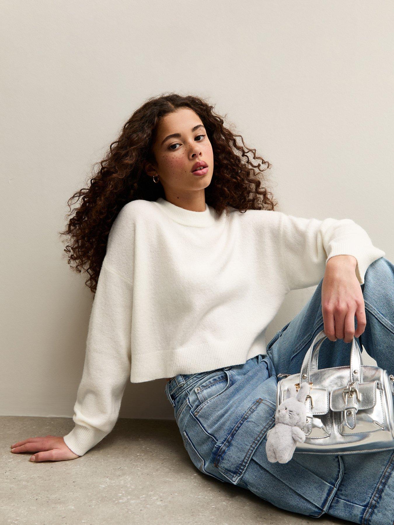 New Look 915 Girls Crew Neck Jumper - Cream