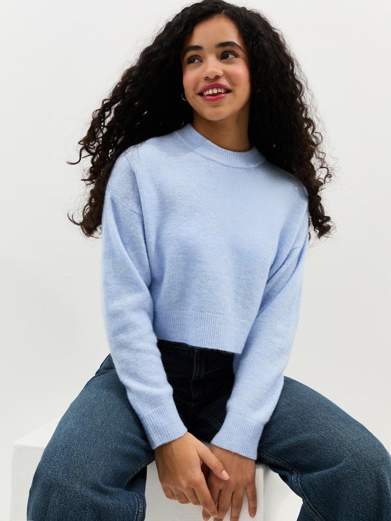 New Look 915 Girls Crew Neck Jumper - Light Blue