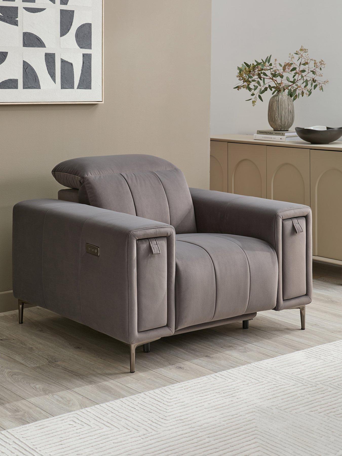 The Very Collection Grove Fabric Power Electric Recliner Armchair with Storage - FSC® Certified