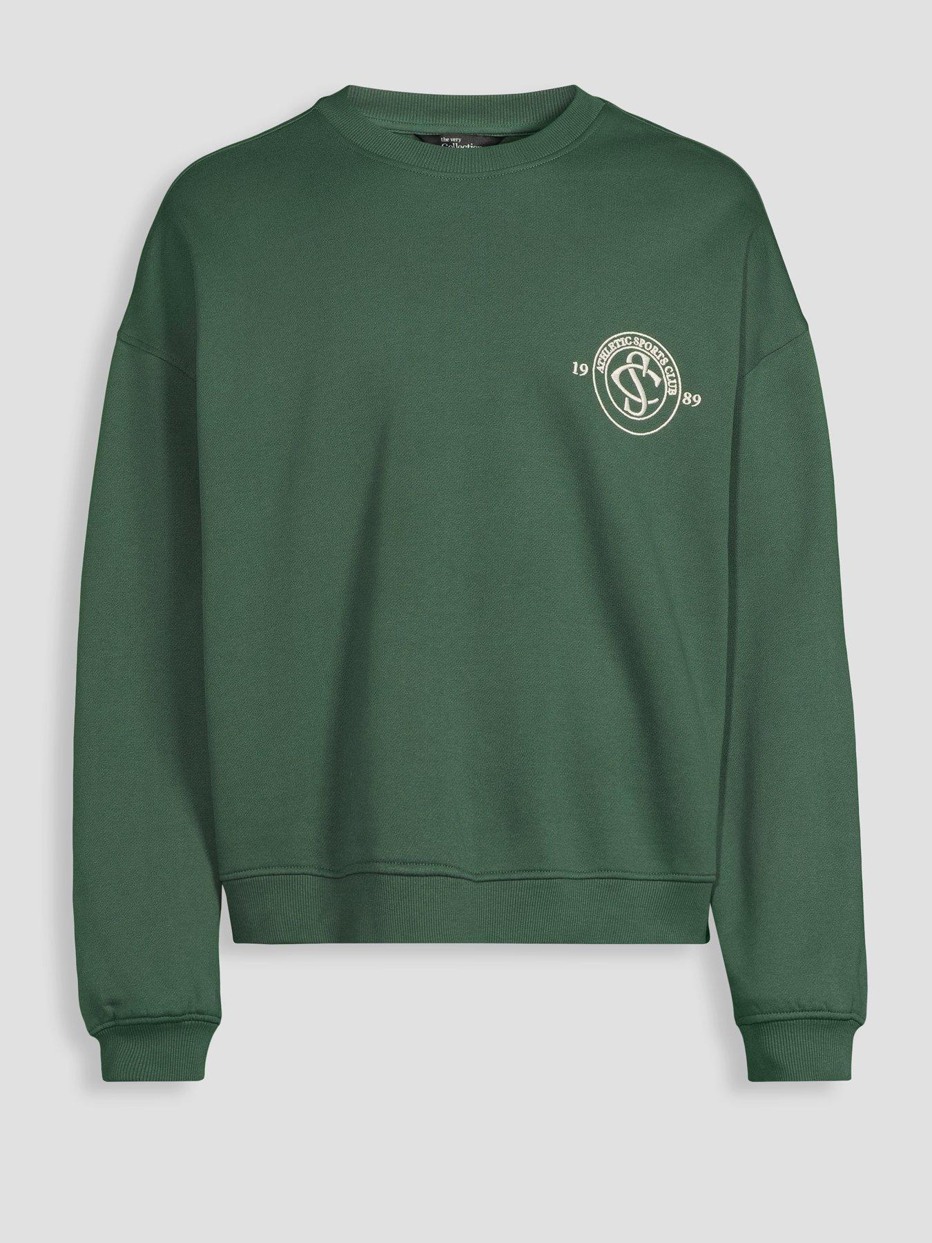 Image 6 of 6 of The Very Collection Cotton Rich Premium Chest Graphic Sweatshirt - Green
