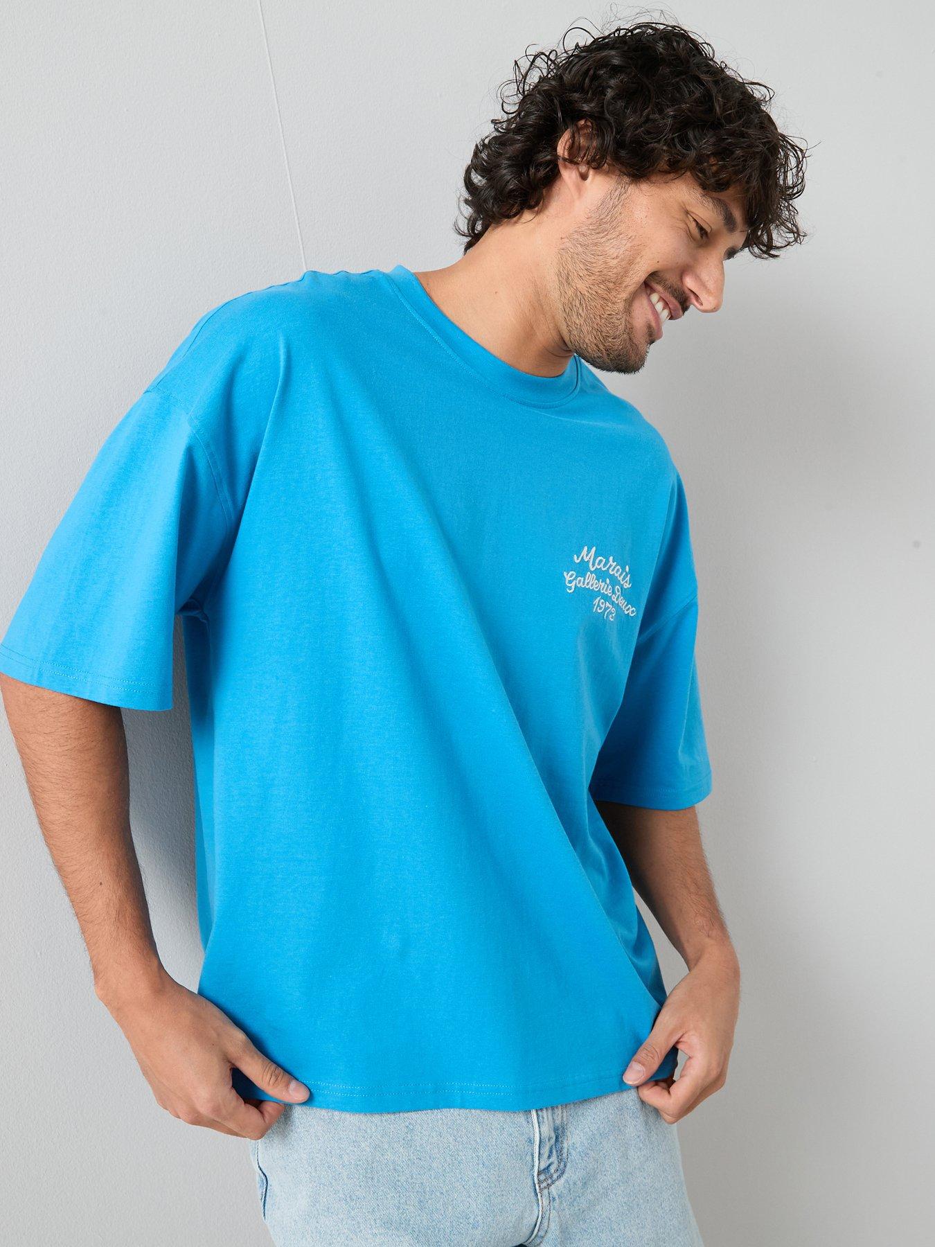 The Very Collection Pure Cotton Embroidered Relaxed Fit T-shirt - Blue