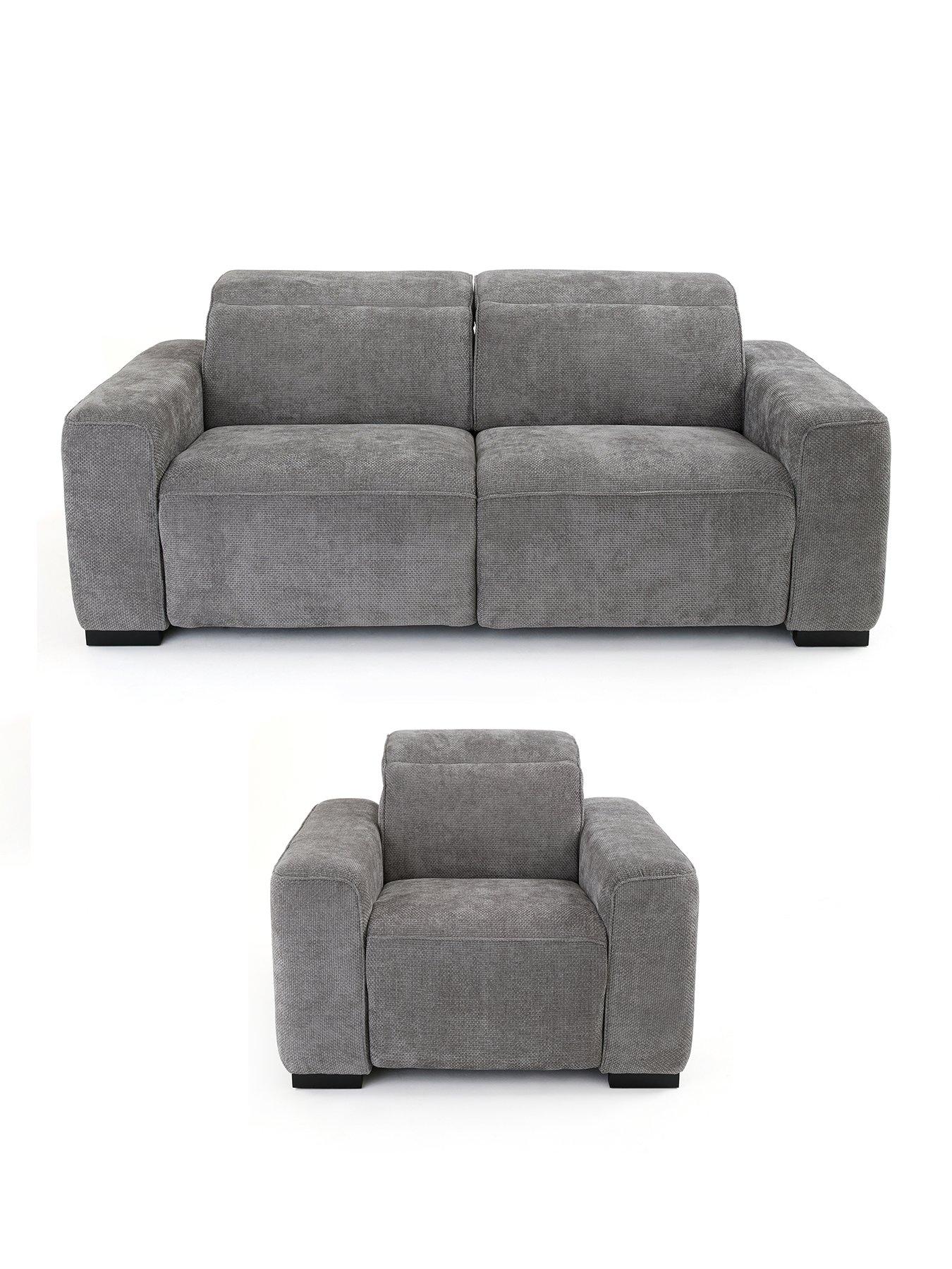 The Very Collection Venosa Fabric 3 Seater Sofa + Armchair Power Recliner Set (Buy  &  SAVE!) - FSC® Certified