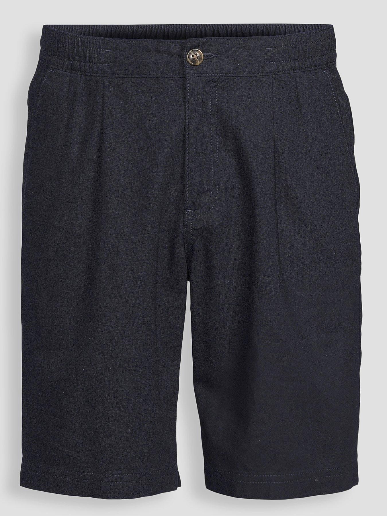 Image 7 of 7 of The Very Collection Regular Fit Cotton Linen Blend Shorts - Navy