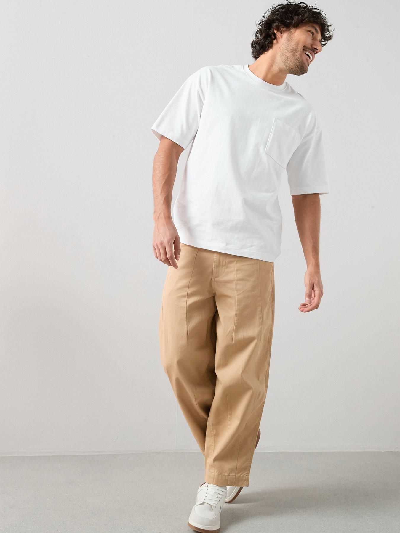 The Very Collection Barrel Fit Darted Trousers - Beige