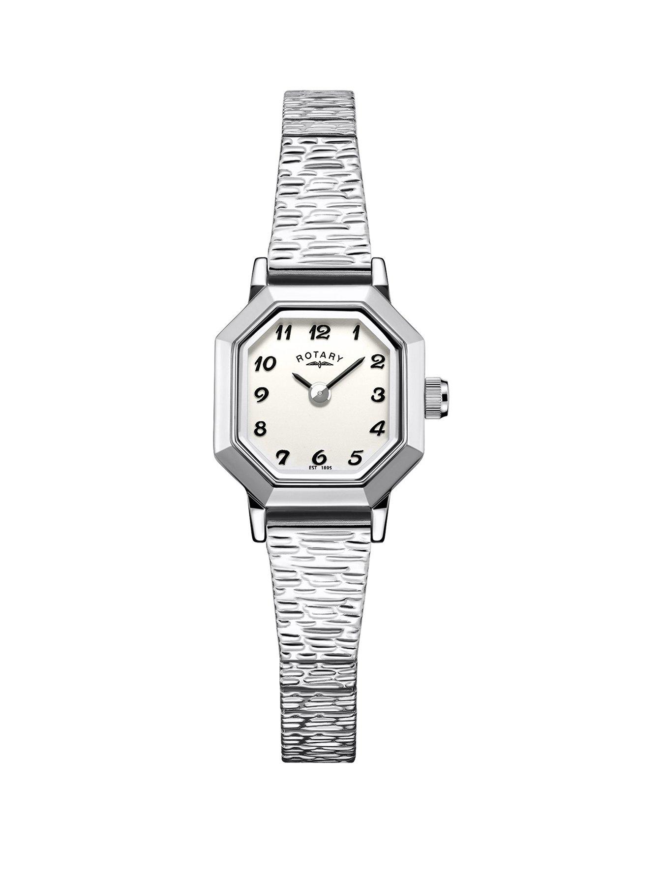 Rotary Ladies Heritage Octagonal Case Stainless Steel Expander Bracelet Watch