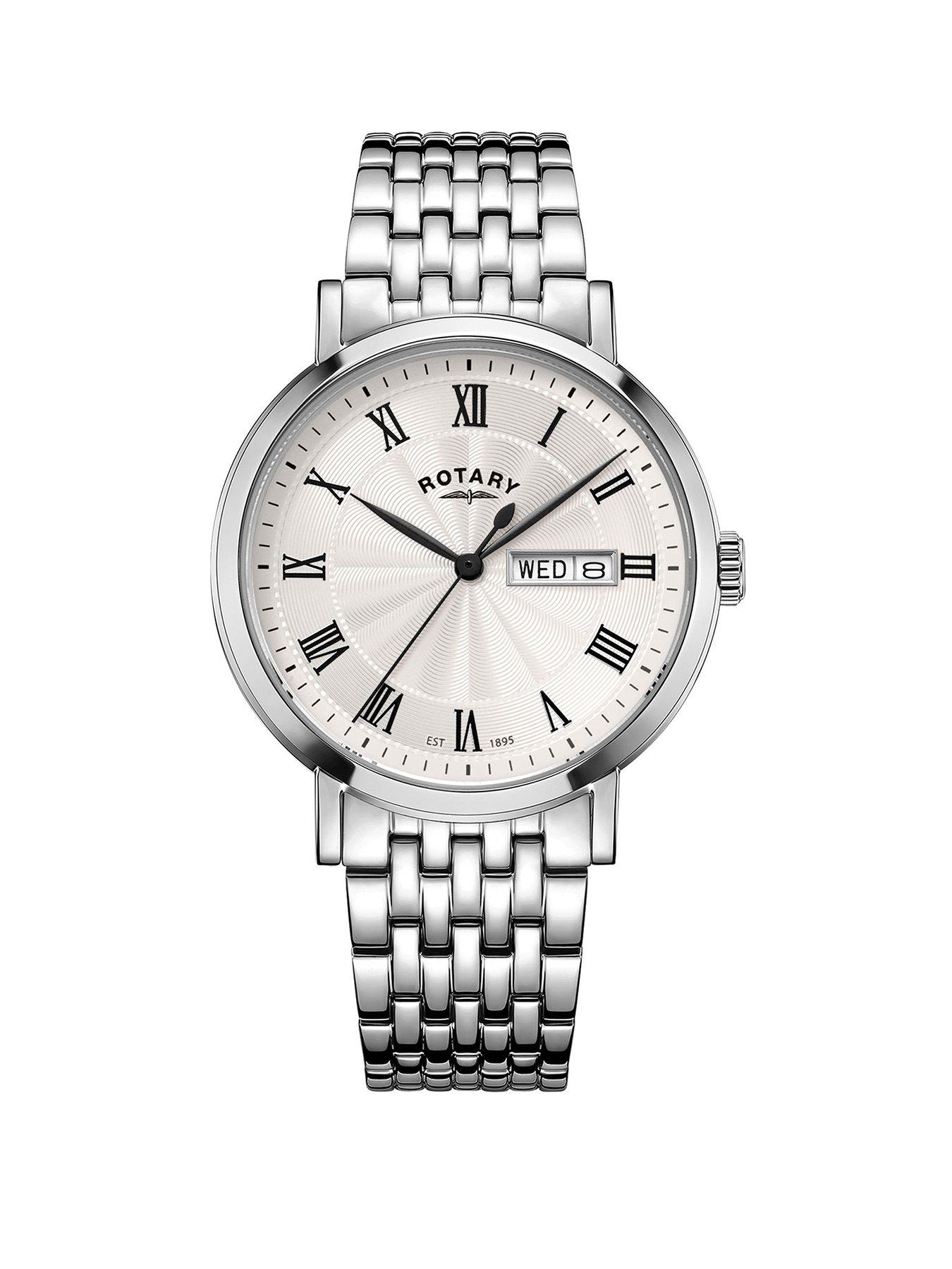 Rotary Men's Heritage Roman Numeral Stainless Steel Bracelet Watch