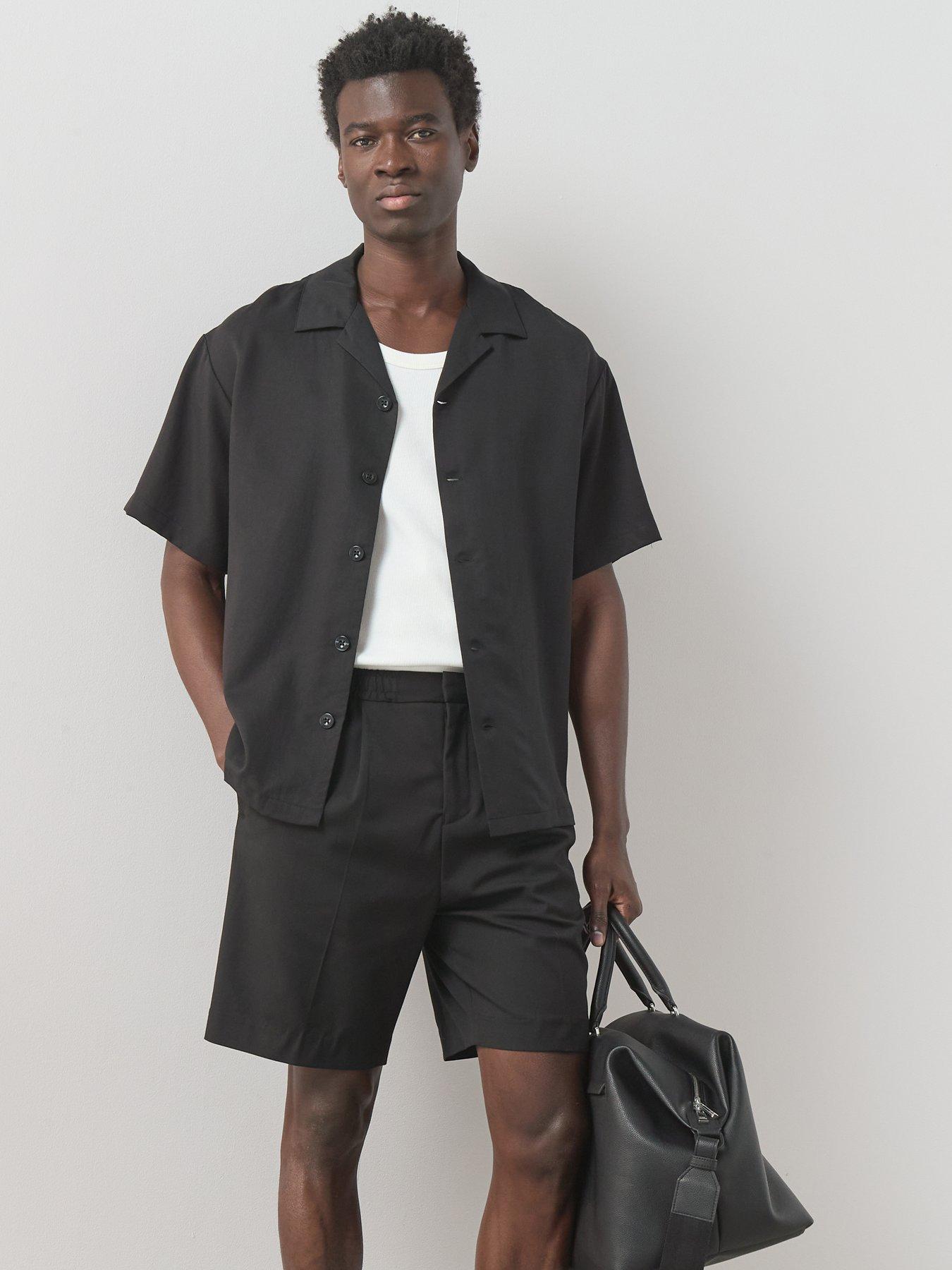 Image 1 of 7 of The Very Collection Boxy Short Sleeve Shirt - Black