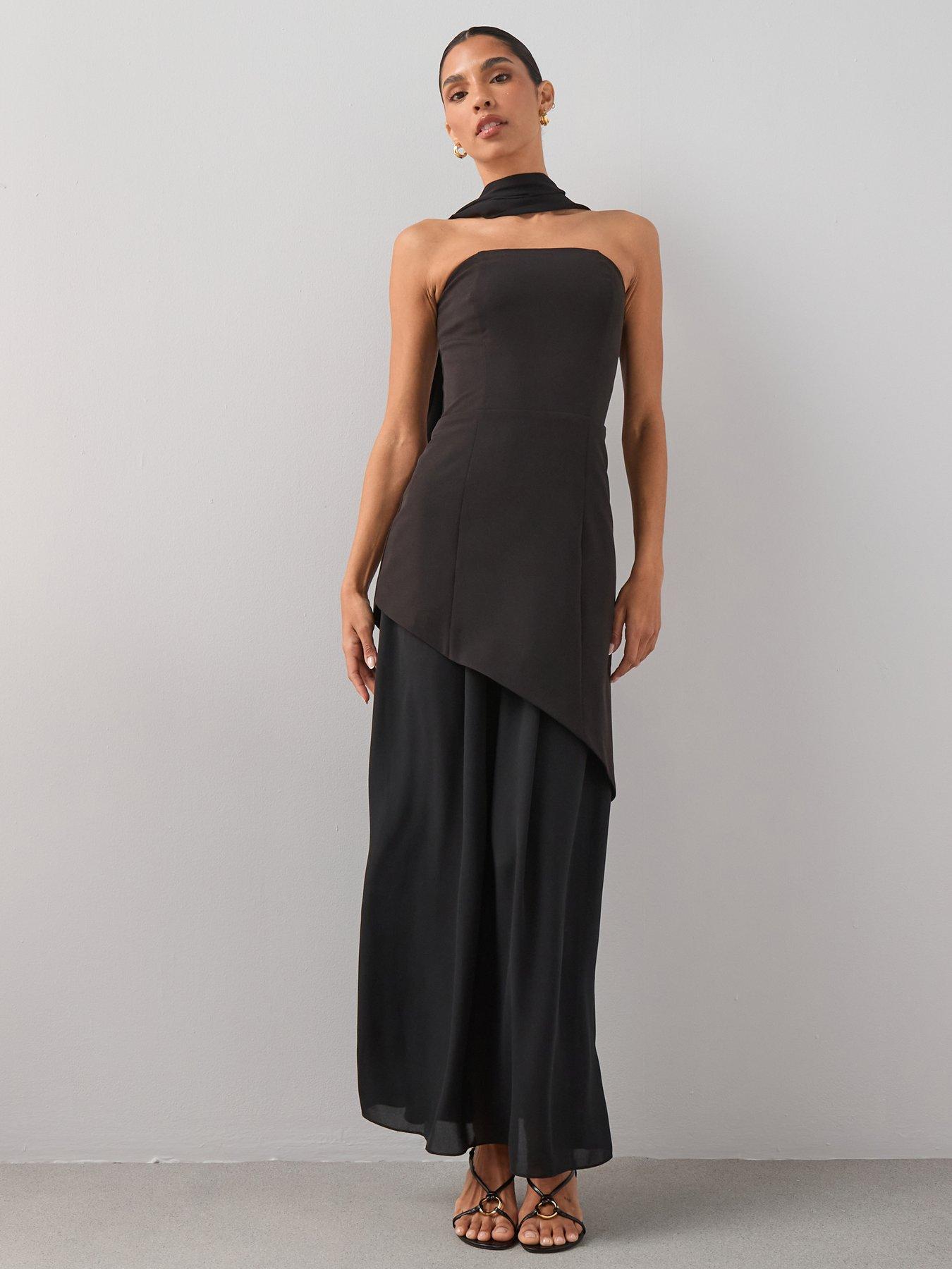 The Very Collection: Scarf Bandeau Midaxi Dress - Black