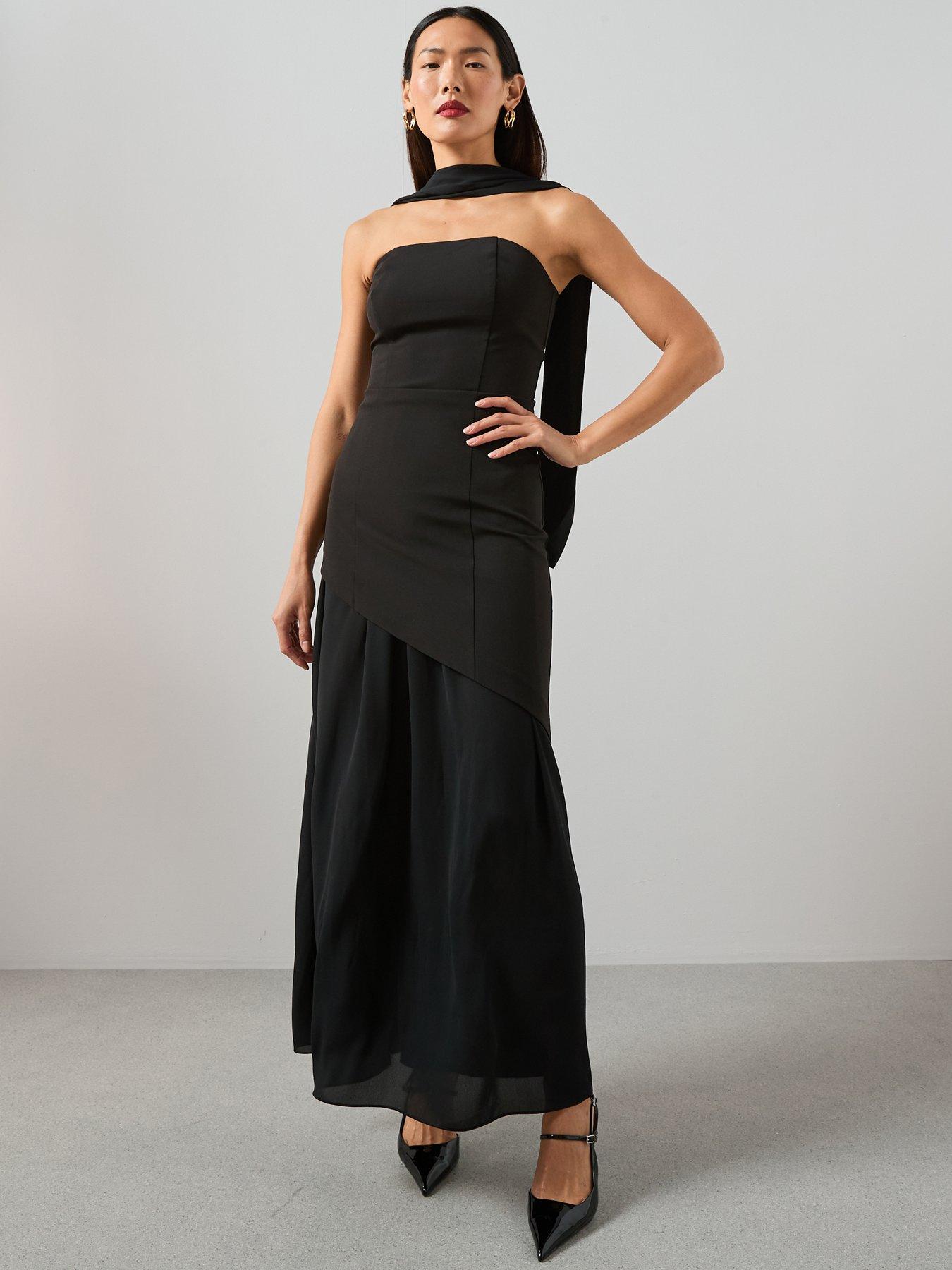 The Very Collection Scarf Bandeau Midaxi Dress - Black