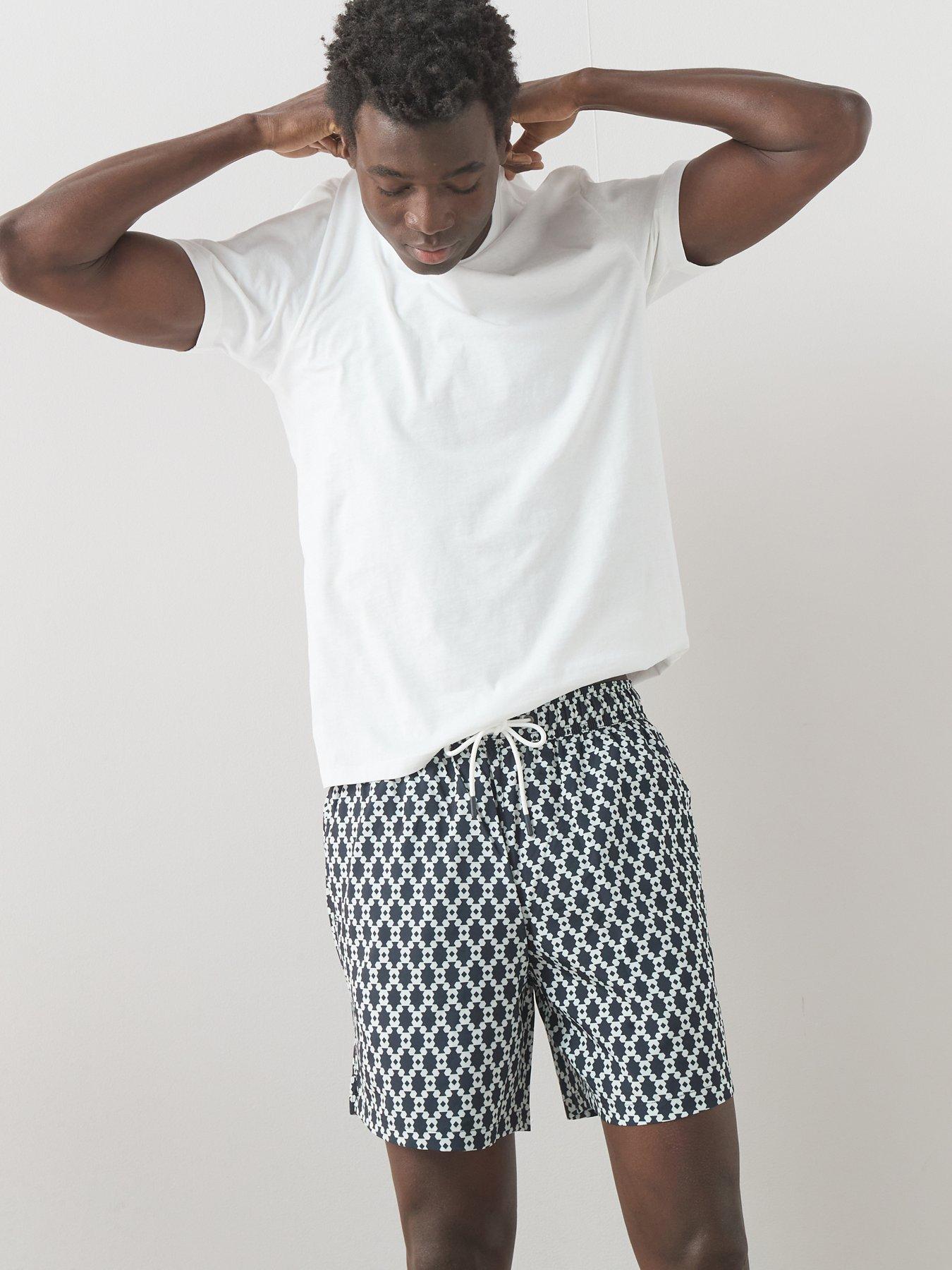 Image 1 of 6 of The Very Collection Quick Dry Geometric Print Swim Shorts - Multi