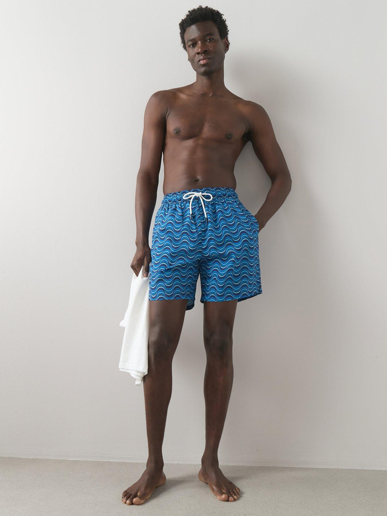 Image 1 of 6 of The Very Collection Quick Dry Printed Swim Shorts - Blue