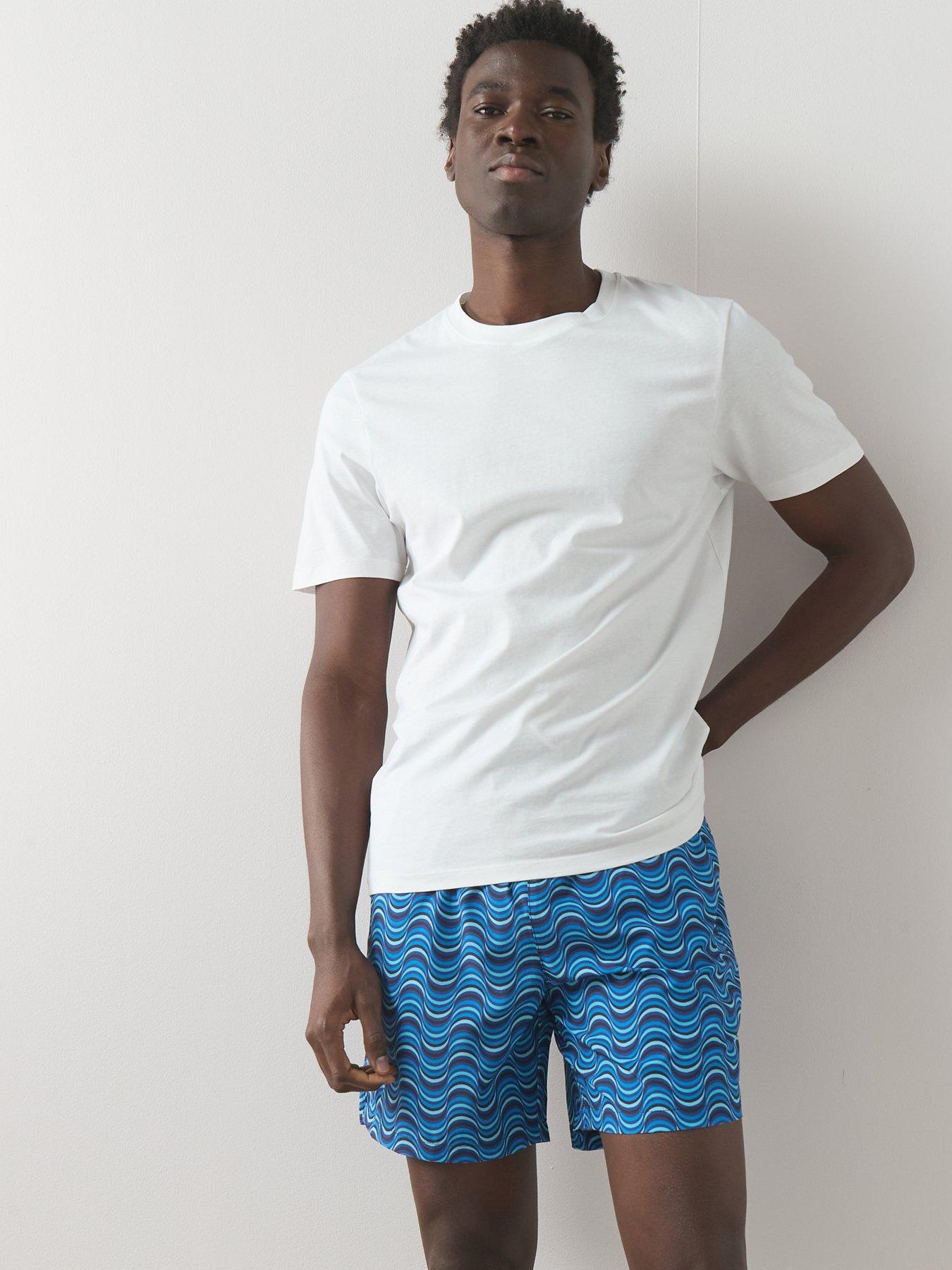 Image 3 of 6 of The Very Collection Quick Dry Printed Swim Shorts - Blue