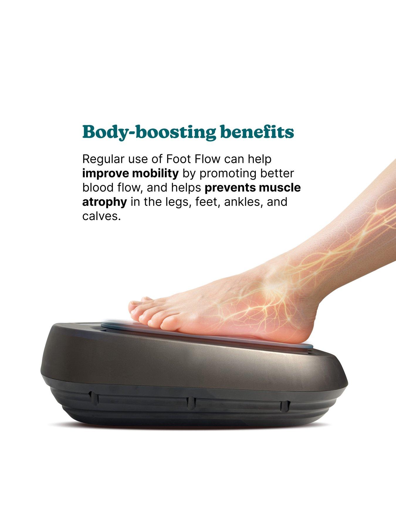 Homedics Foot Flow Vibration Massager – With Heat, 20 Intensities & 3 Modes  For Tired Feet & Legs