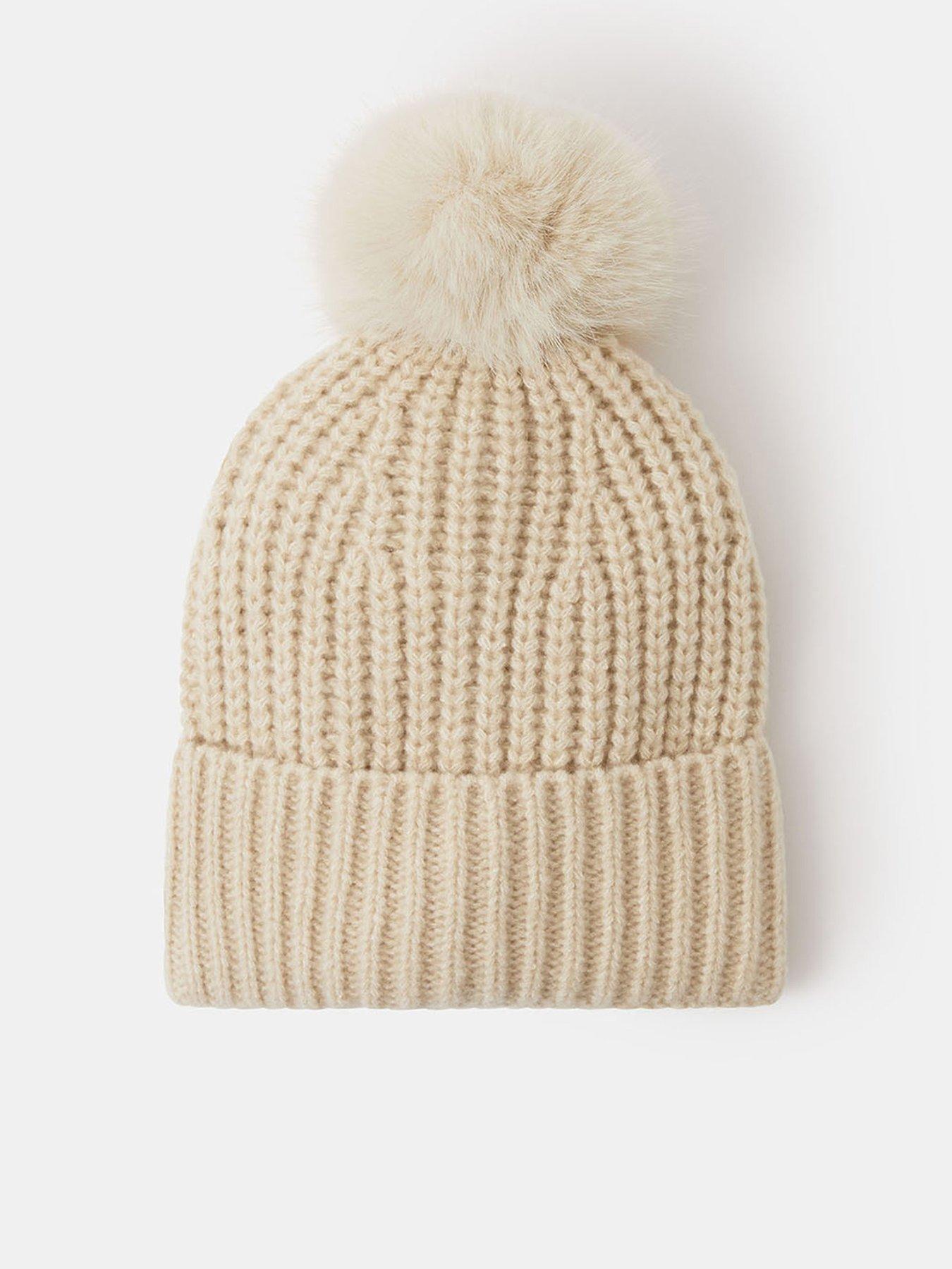 Accessorize Polly Pom Beanie - White