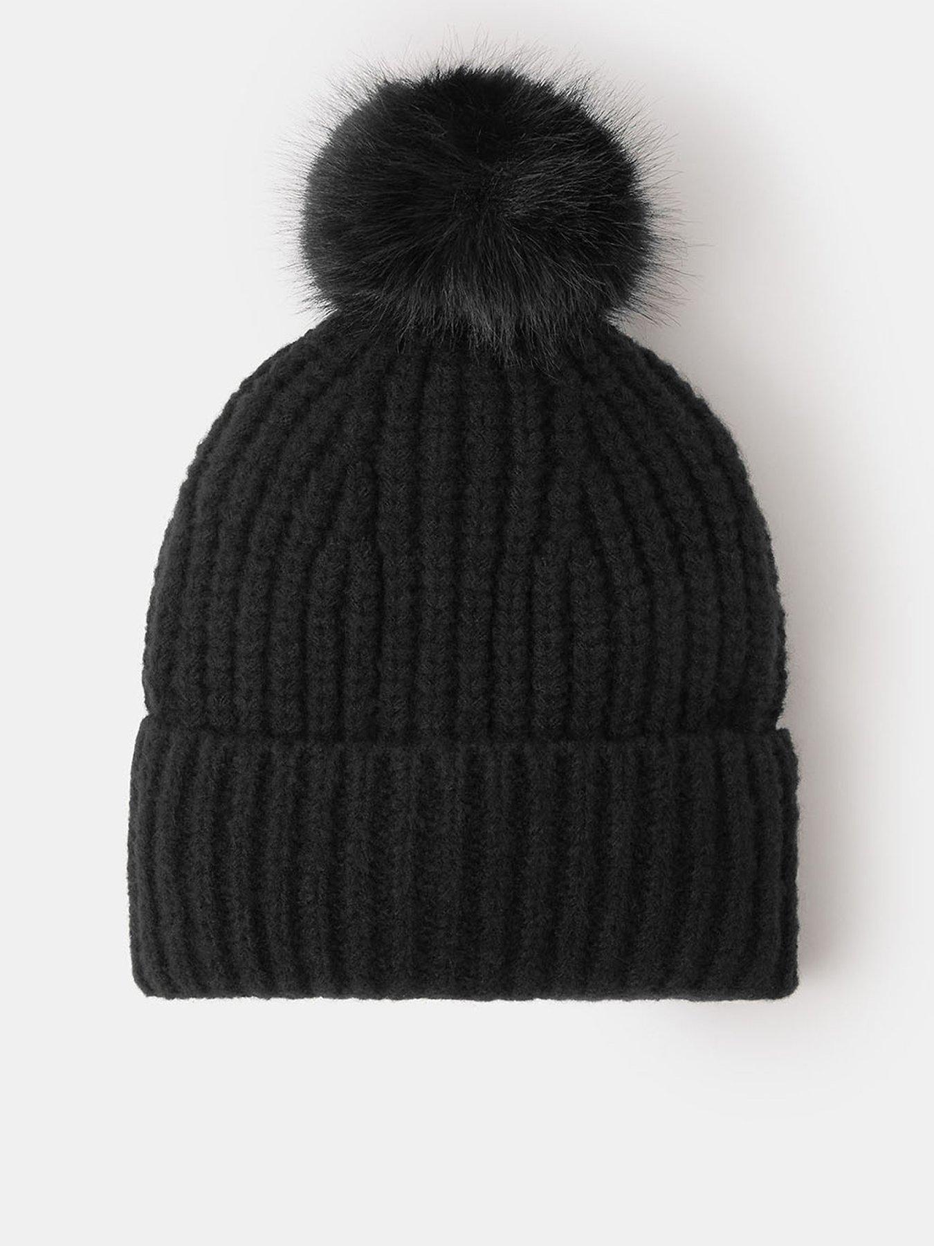 Accessorize Polly Pom Beanie - Black