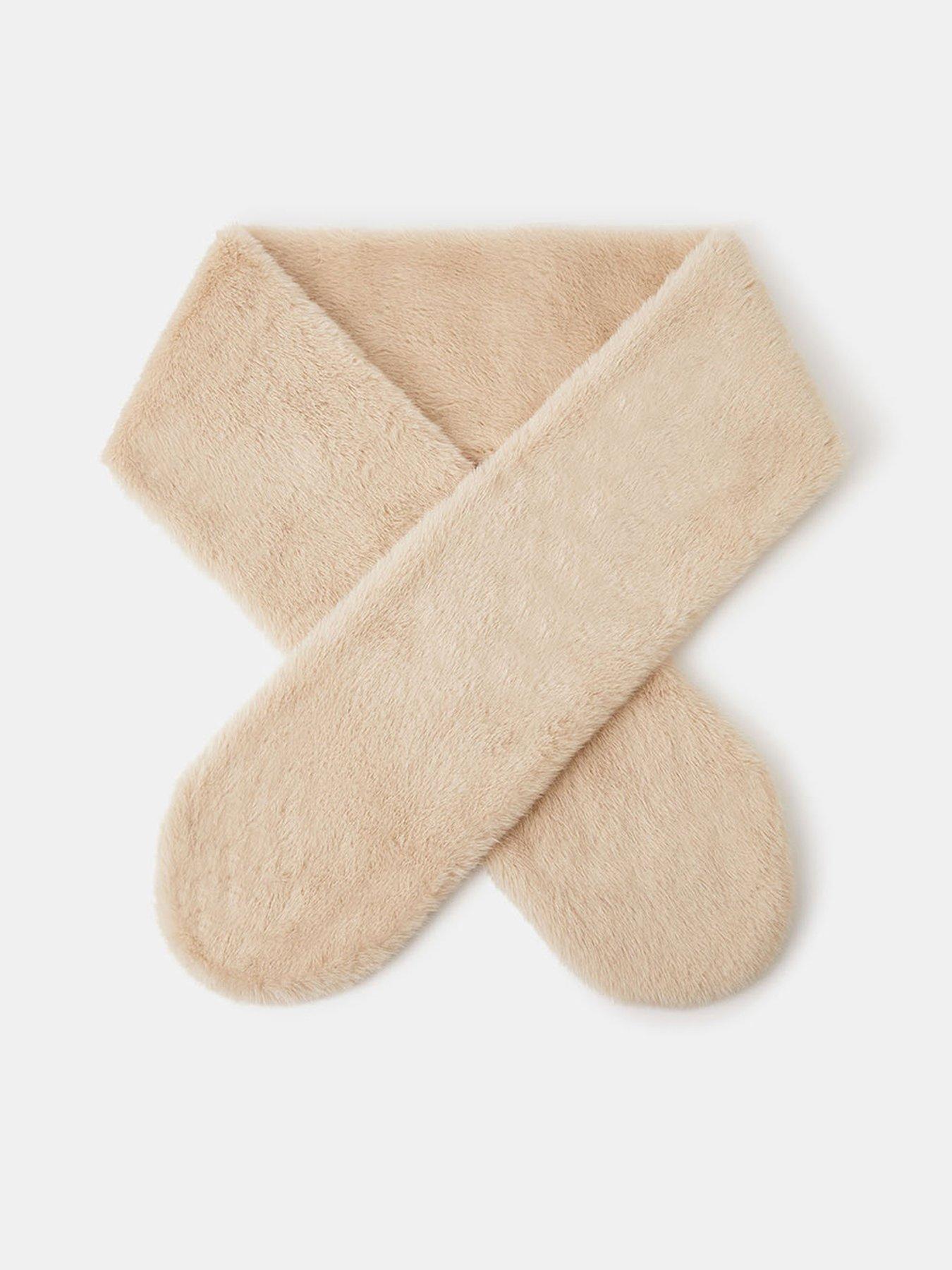 Accessorize Natural Fur Stole - White