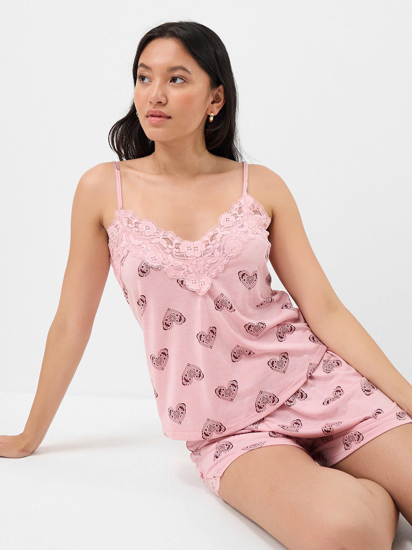 Image 4 of 5 of Accessorize Printed Lace Trim Vest Set - Multi
