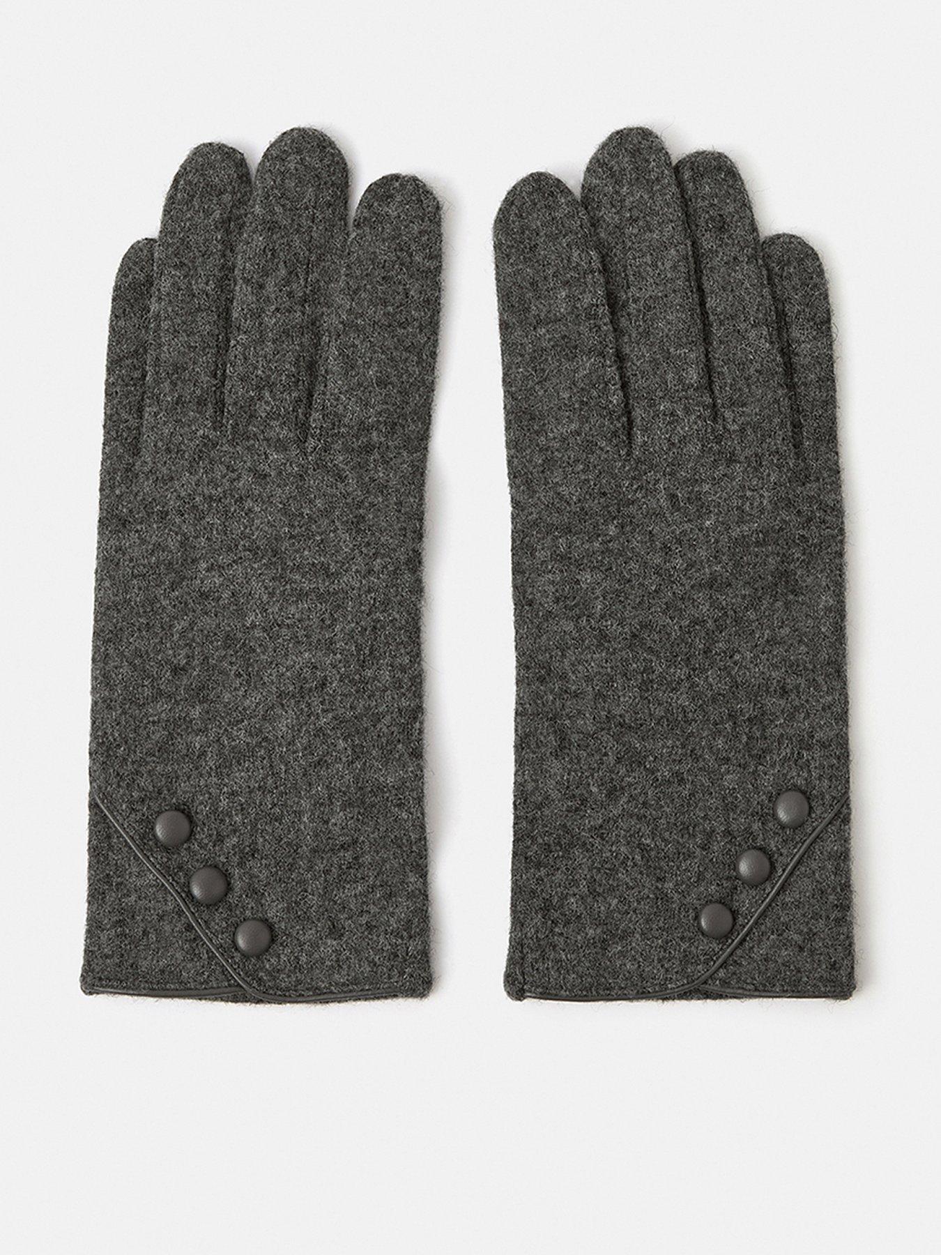 Accessorize Plain Wool Gloves - Grey
