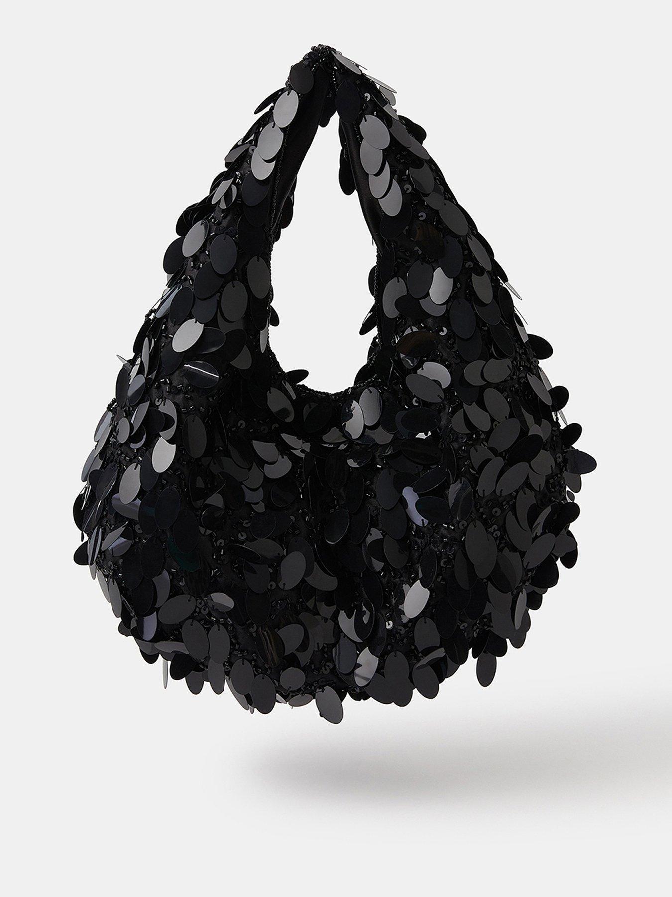 Accessorize Sequin Fringe Bag - Black