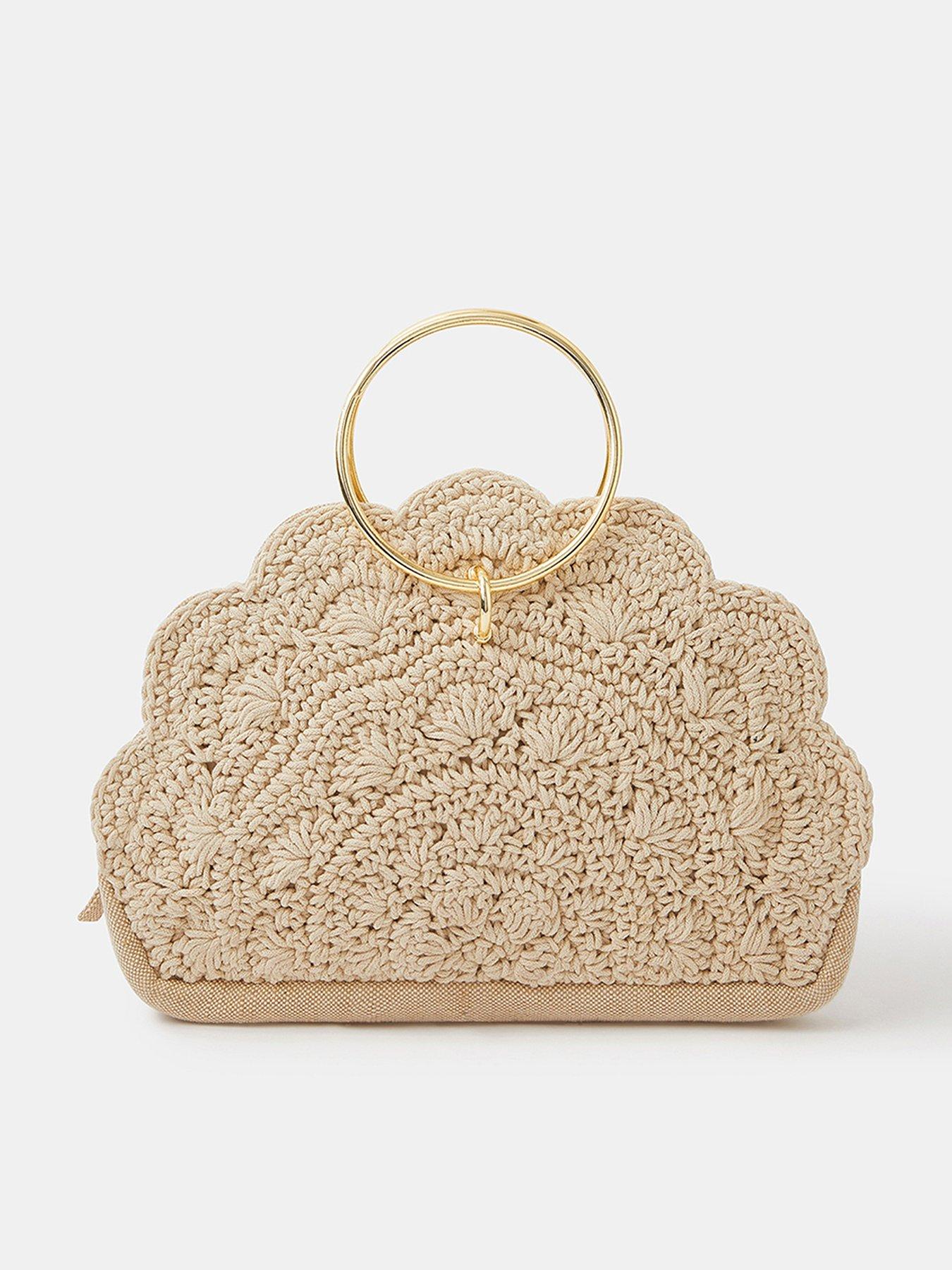 Accessorize Scallop Ring Handheld Bag - Cream