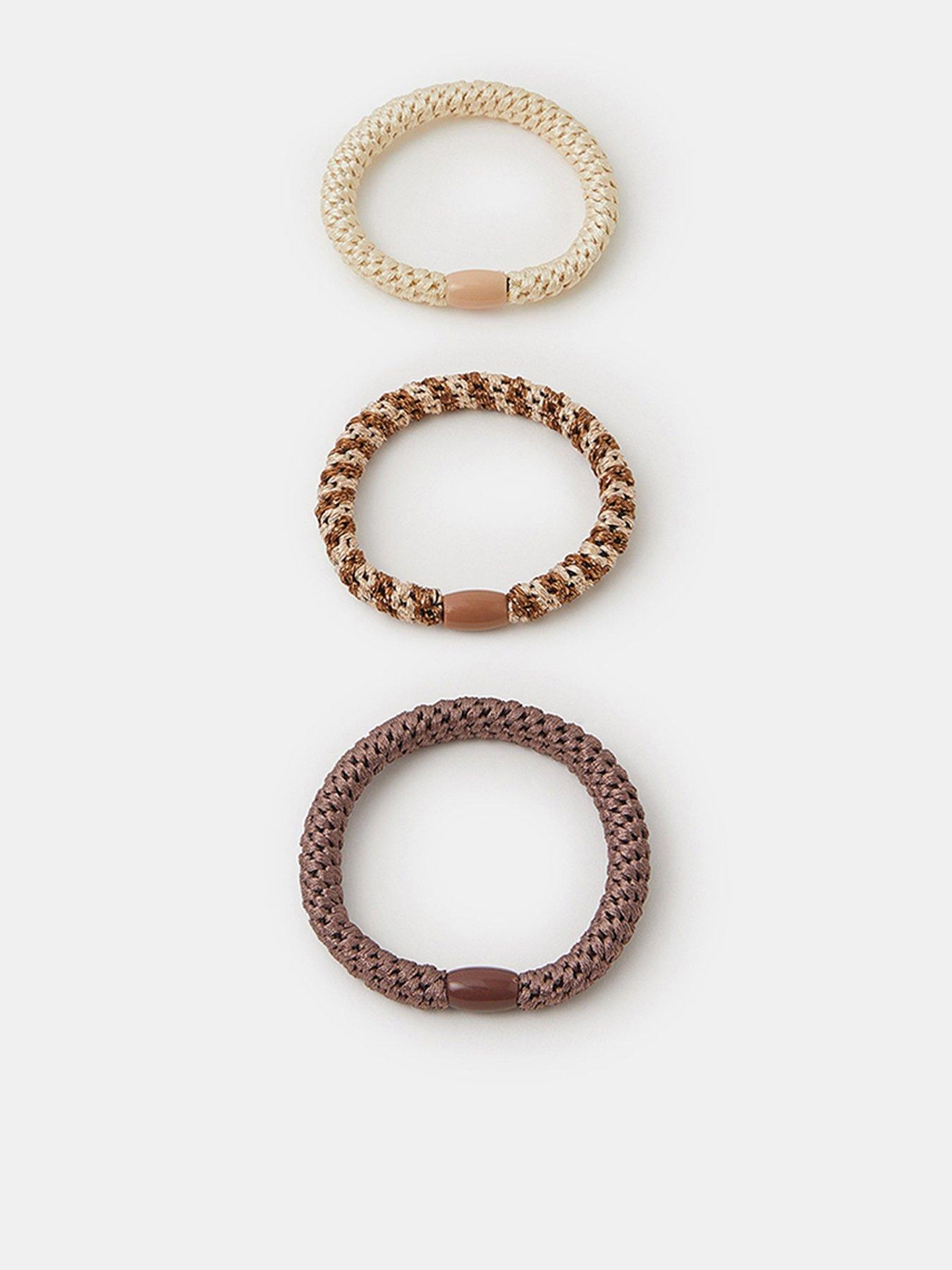 Accessorize 3 X Cord Hairband Ponies  - Multi