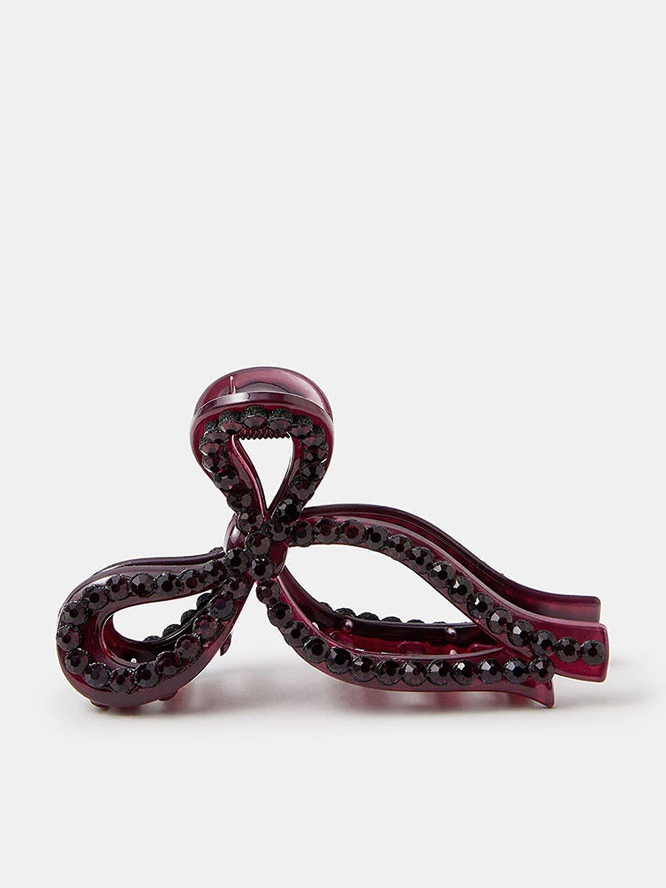 Accessorize Gem Bow Claw Clip - Red