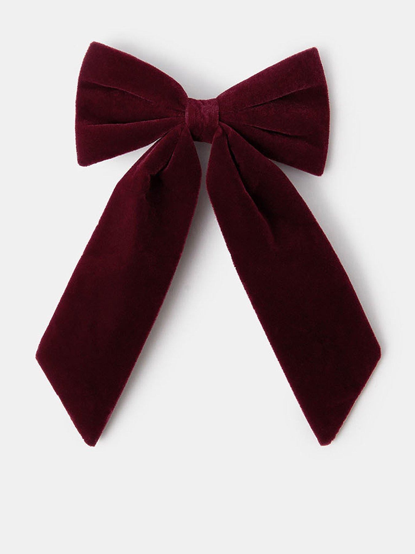 Image 1 of 4 of Accessorize Velvet Bow - Red