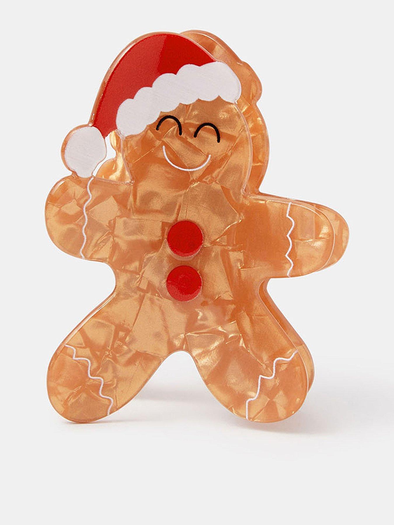 Accessorize Gingerbread Man Claw Clip - Brown
