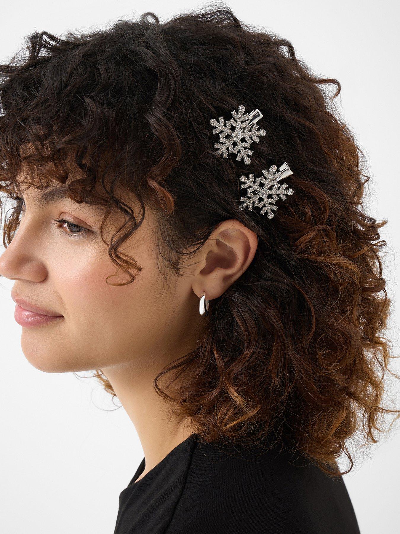 Accessorize 2 X Snow Flake Snap Clips - White | Very